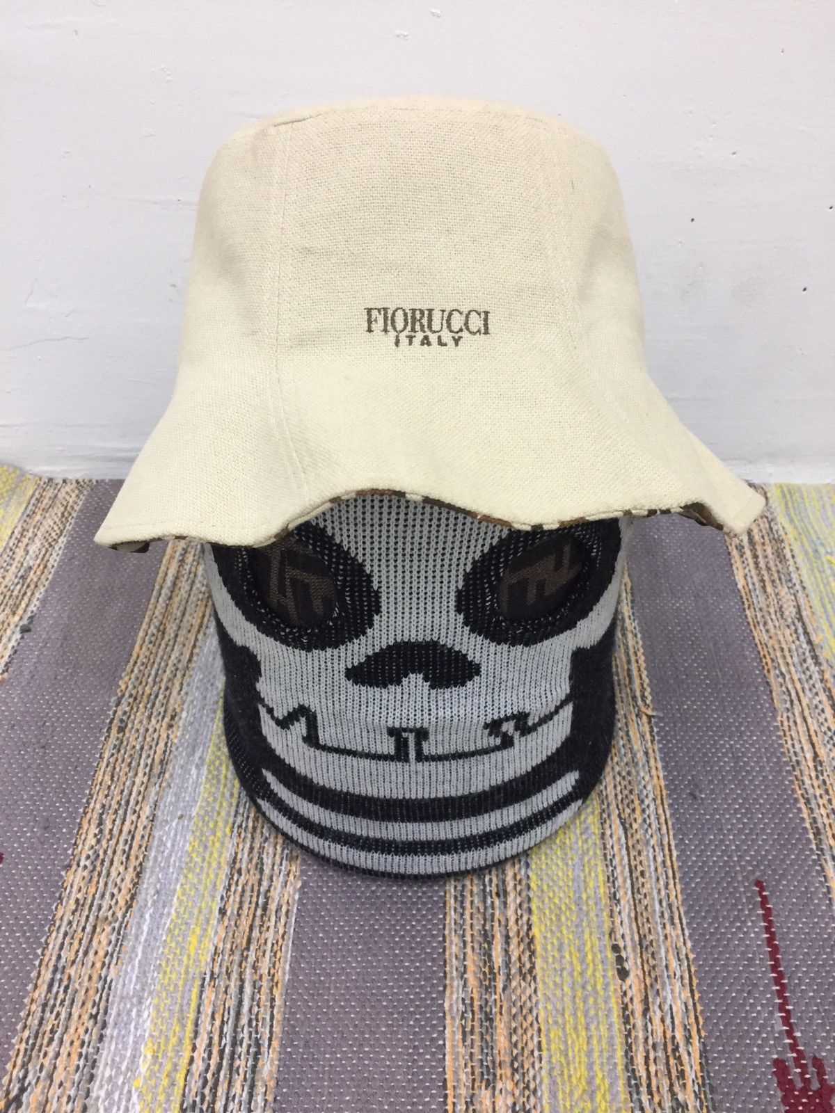 Vintage Fiorucci Italy Bucket Hat Floral Inside