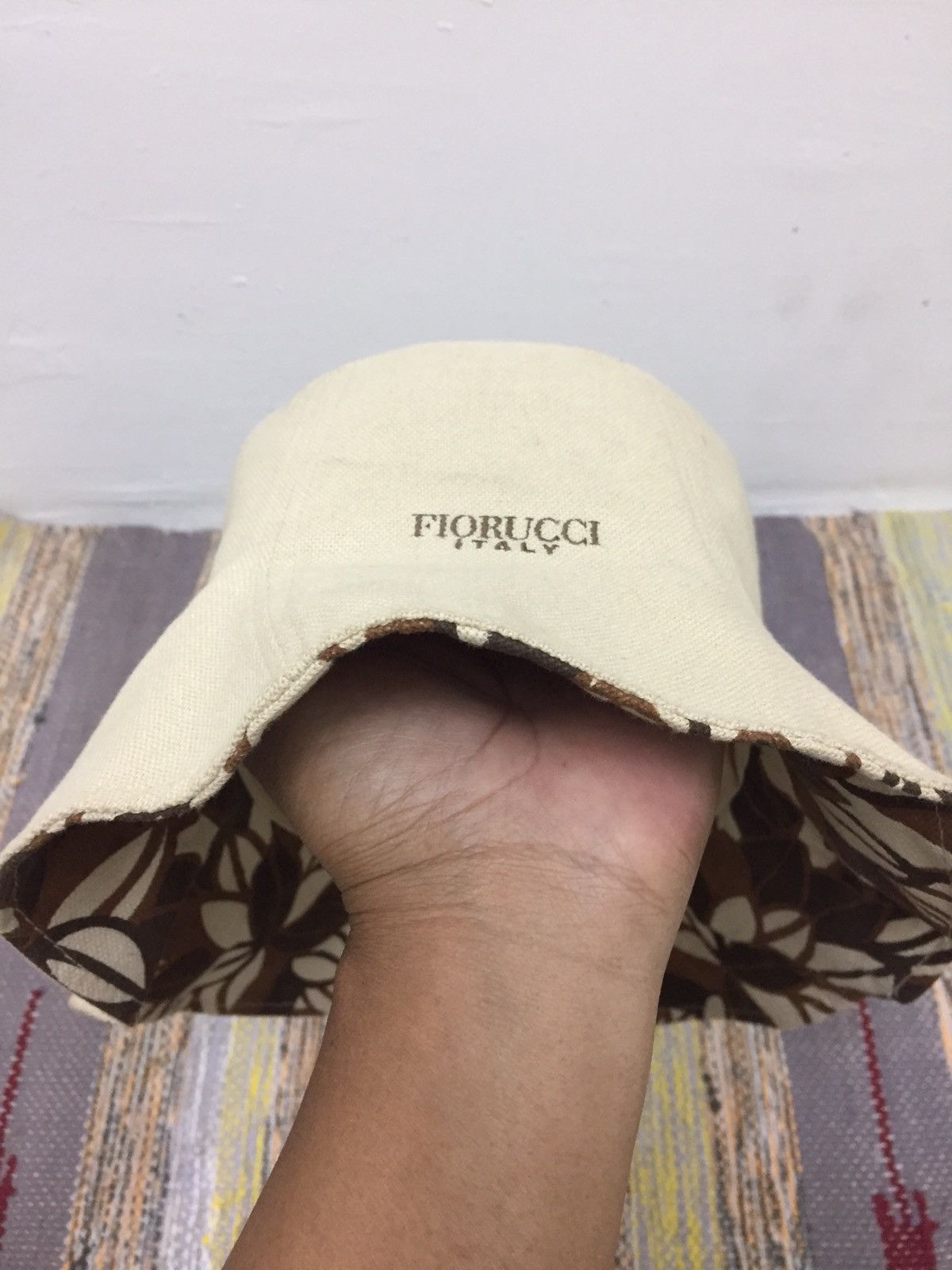 Vintage Fiorucci Italy Bucket Hat Floral Inside
