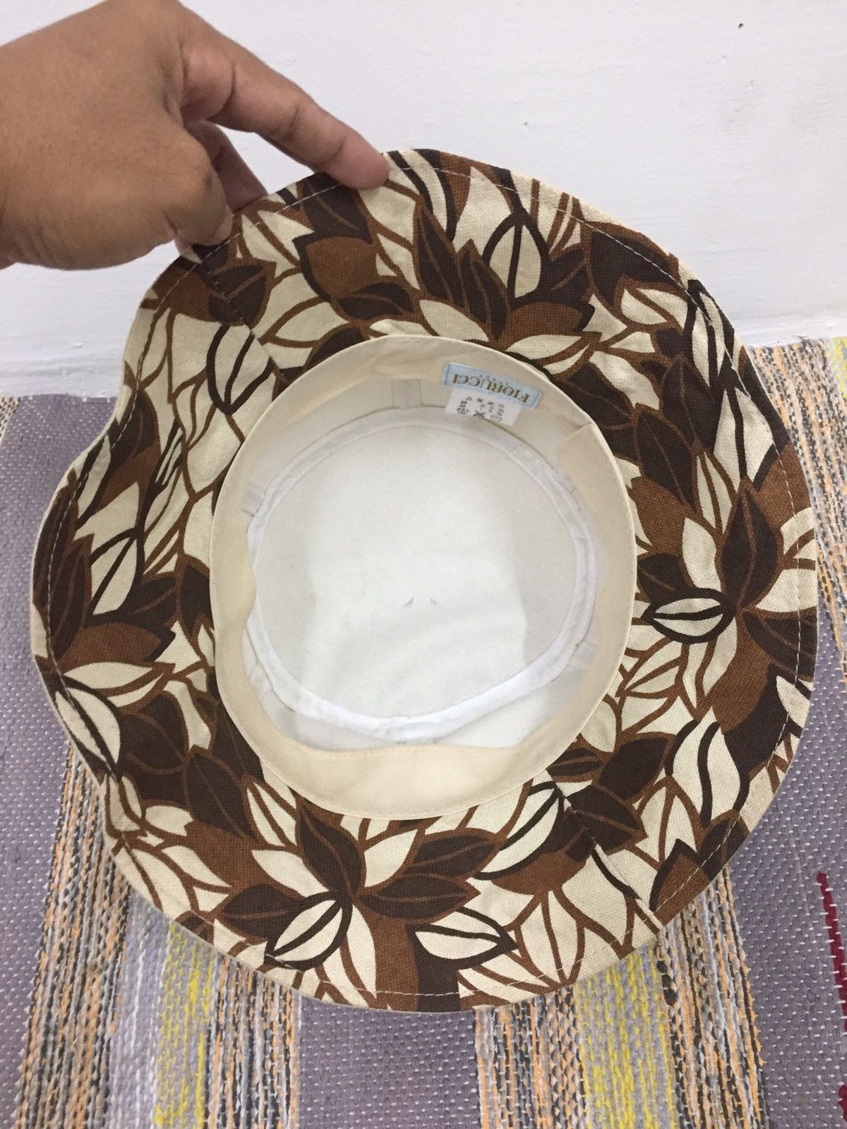 Vintage Fiorucci Italy Bucket Hat Floral Inside