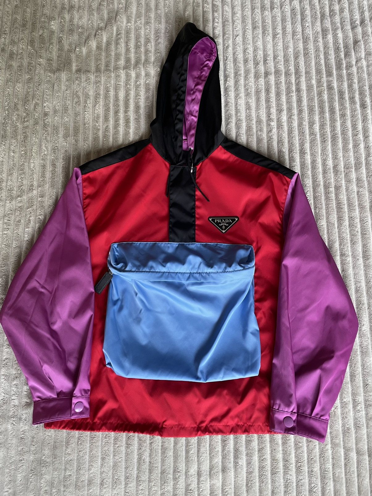 Prada Nylon Gabardine Colorblock Anorak Jacket | Grailed