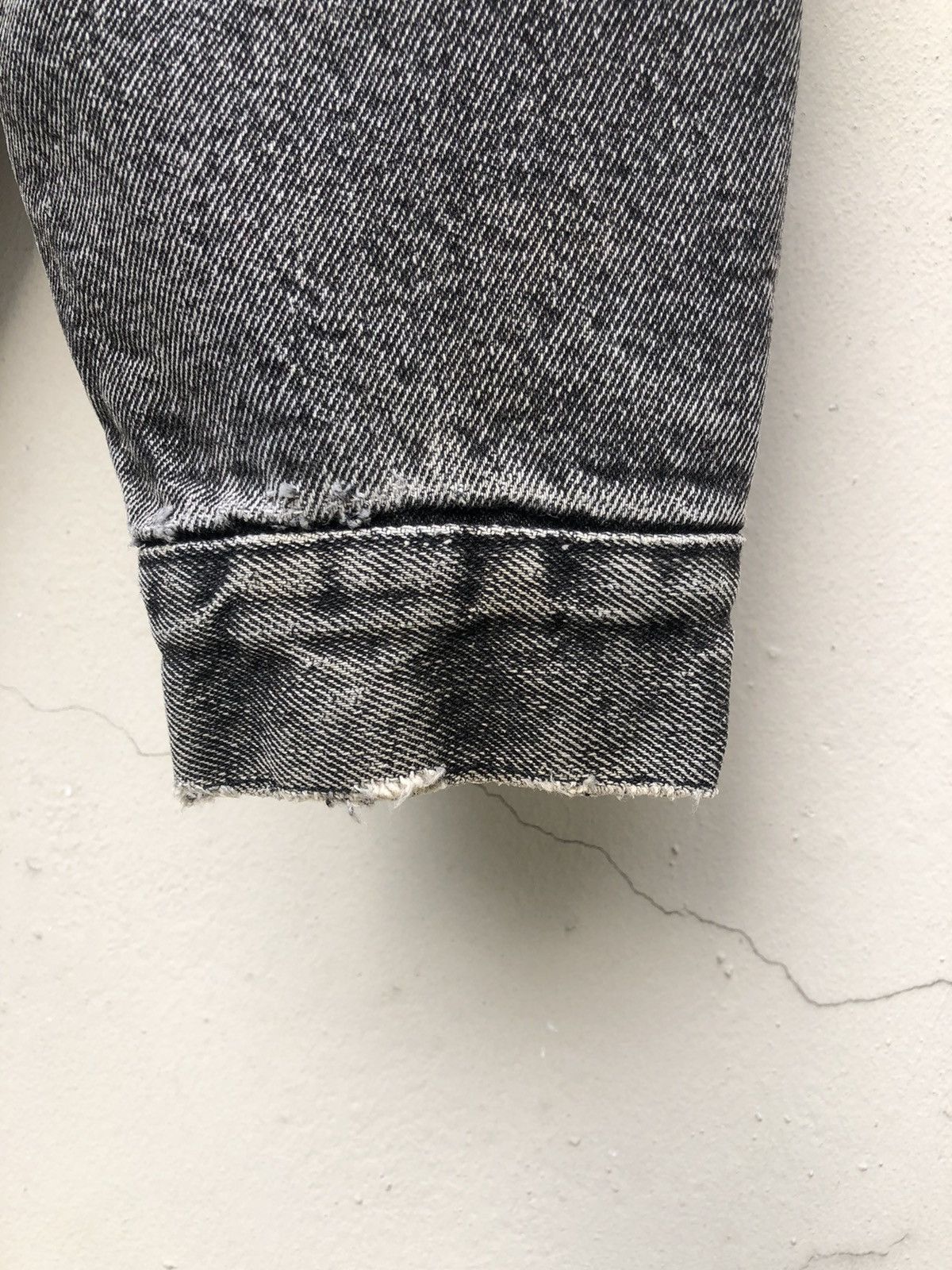 Levi's 80s Levi’s Sherpa Lining Distressed Faded Black Jacket Size US L / EU 52-54 / 3 - 6 Thumbnail