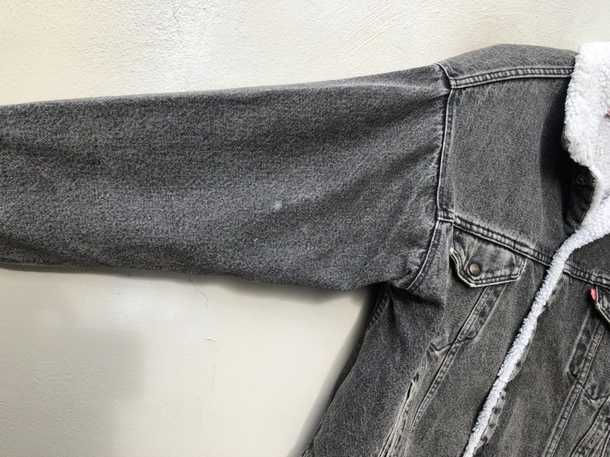 Levi's 80s Levi’s Sherpa Lining Distressed Faded Black Jacket Size US L / EU 52-54 / 3 - 7 Thumbnail
