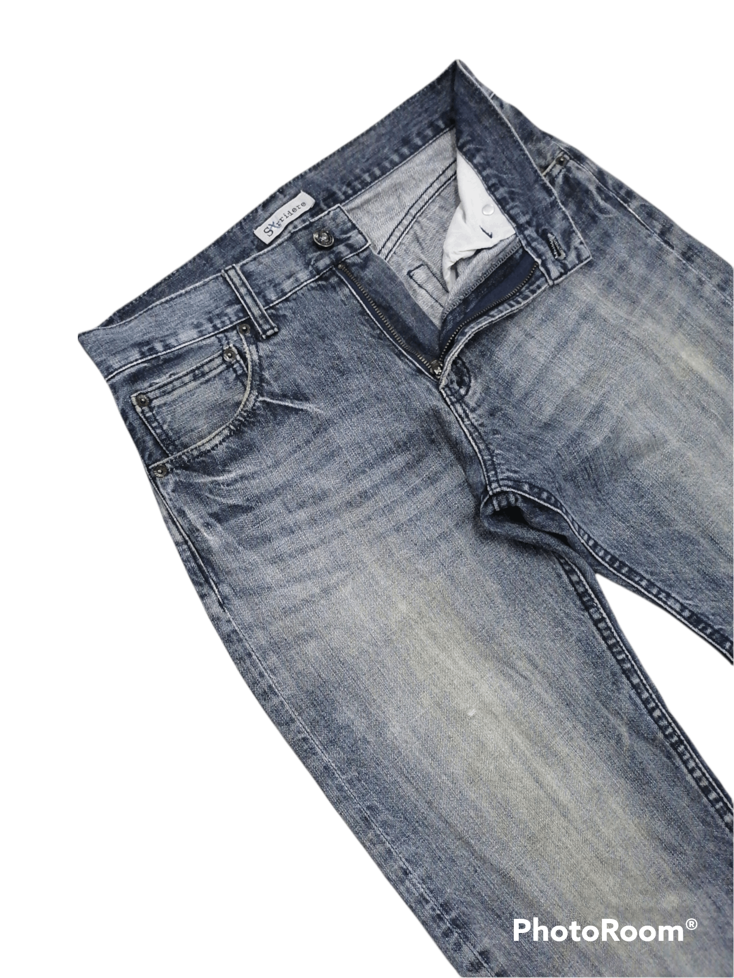 Japanese Brand Skull Logo❗Sorridere Distressed Denim Pants🔥 Size US 29 - 5 Thumbnail