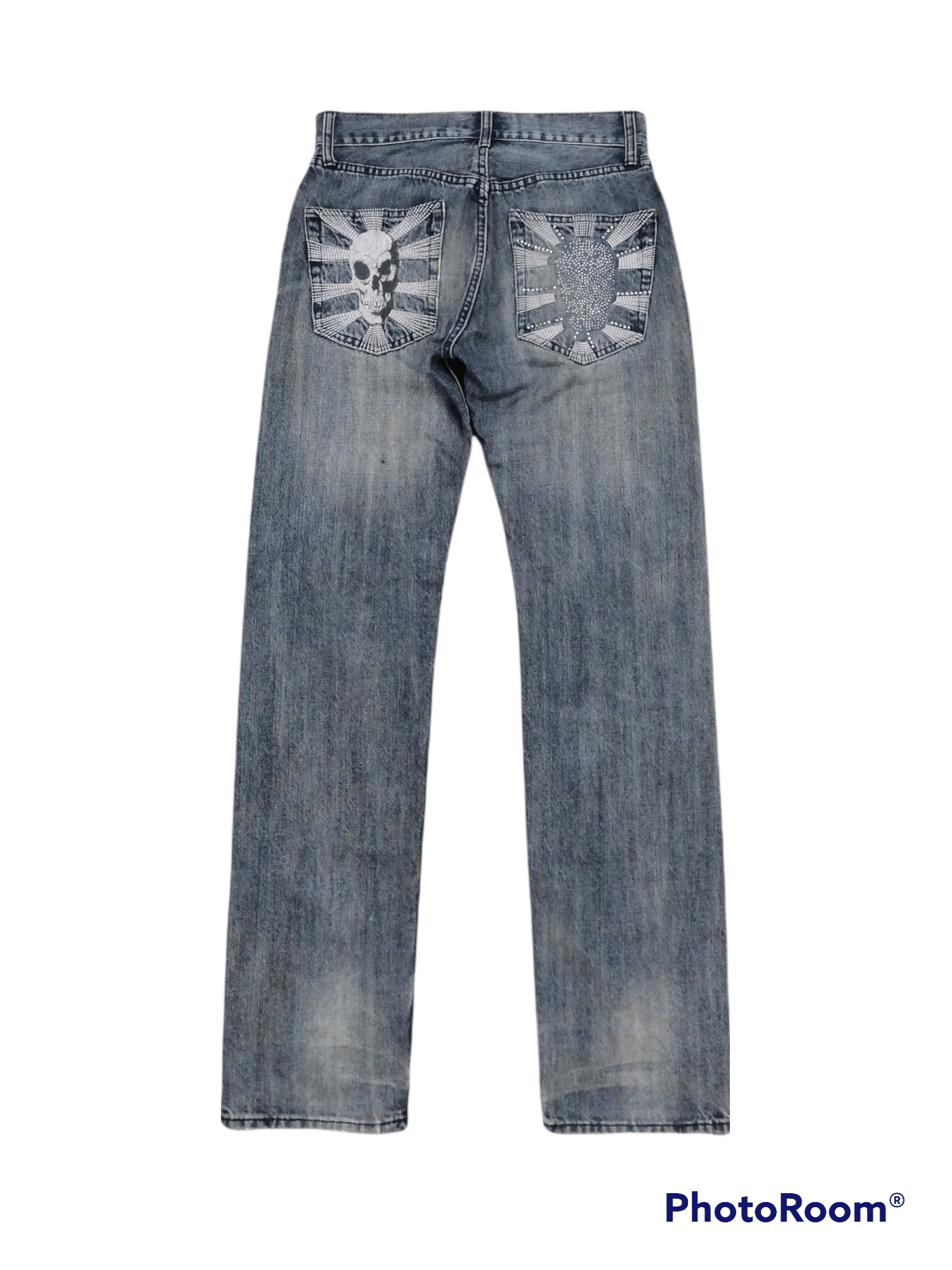 Japanese Brand Skull Logo❗Sorridere Distressed Denim Pants🔥 Size US 29 - 1 Thumbnail