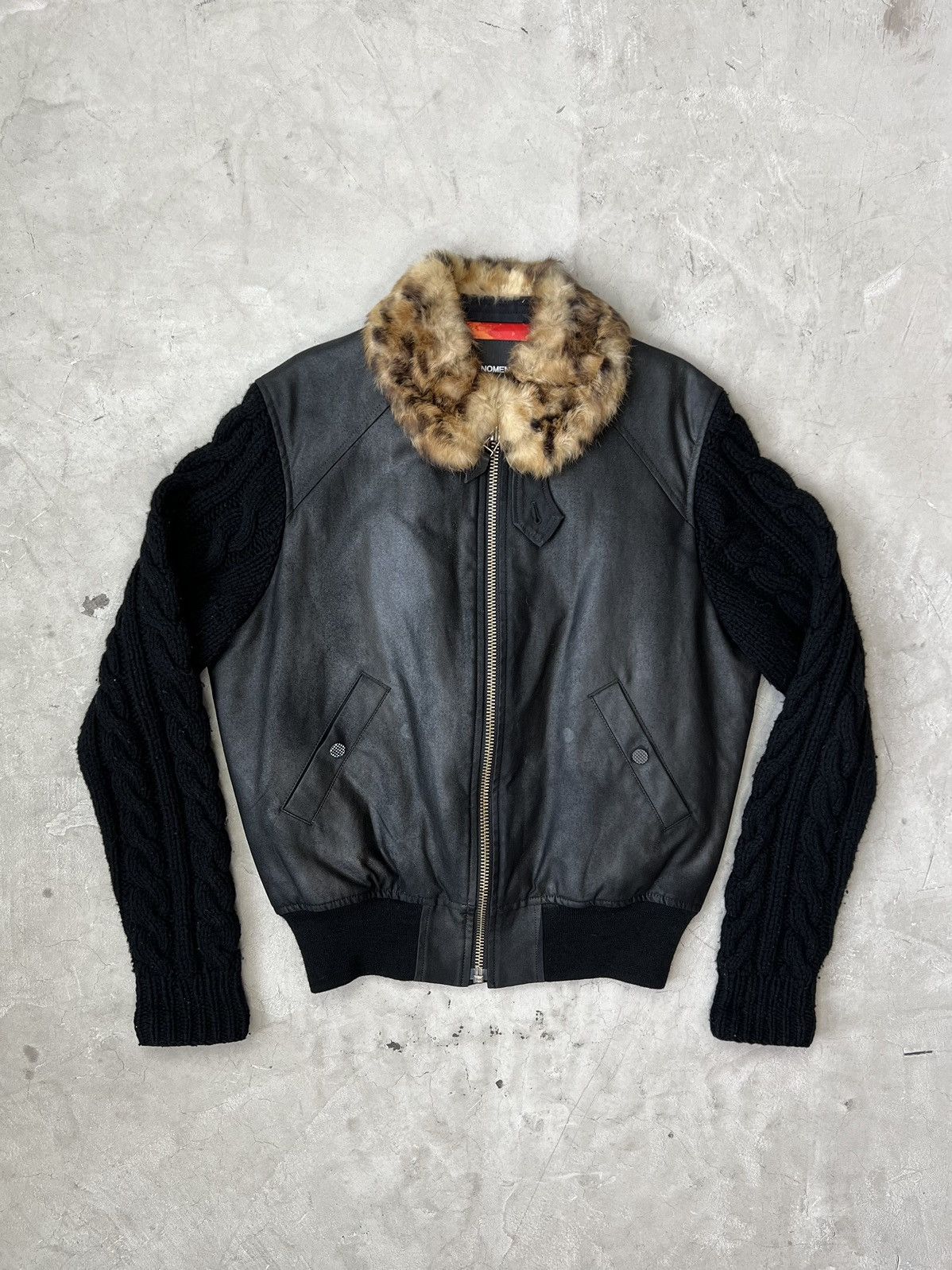 image of Aw/10 Runway Phenomenon Hybrid Rabbit Fur Bomber Jacket in Black, Men's (Size Large)