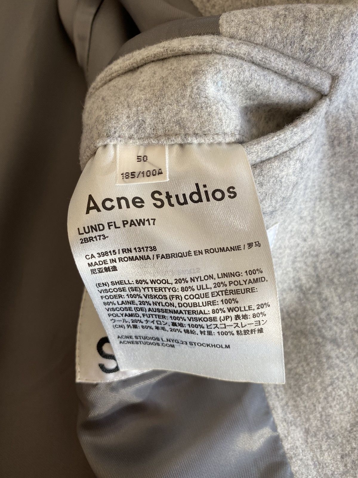 Acne Studios Lund Wool Flannel Blazer Size 50R - 3 Thumbnail