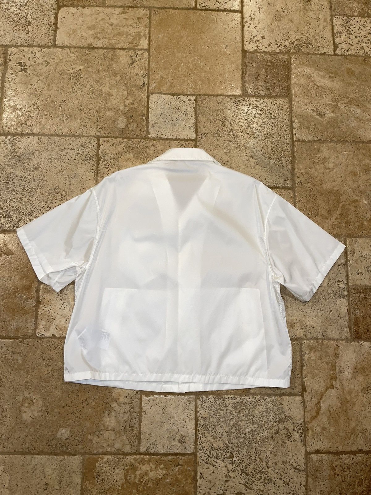 Prada Prada White Re-Nylon Short Sleeve Button Up Shirt