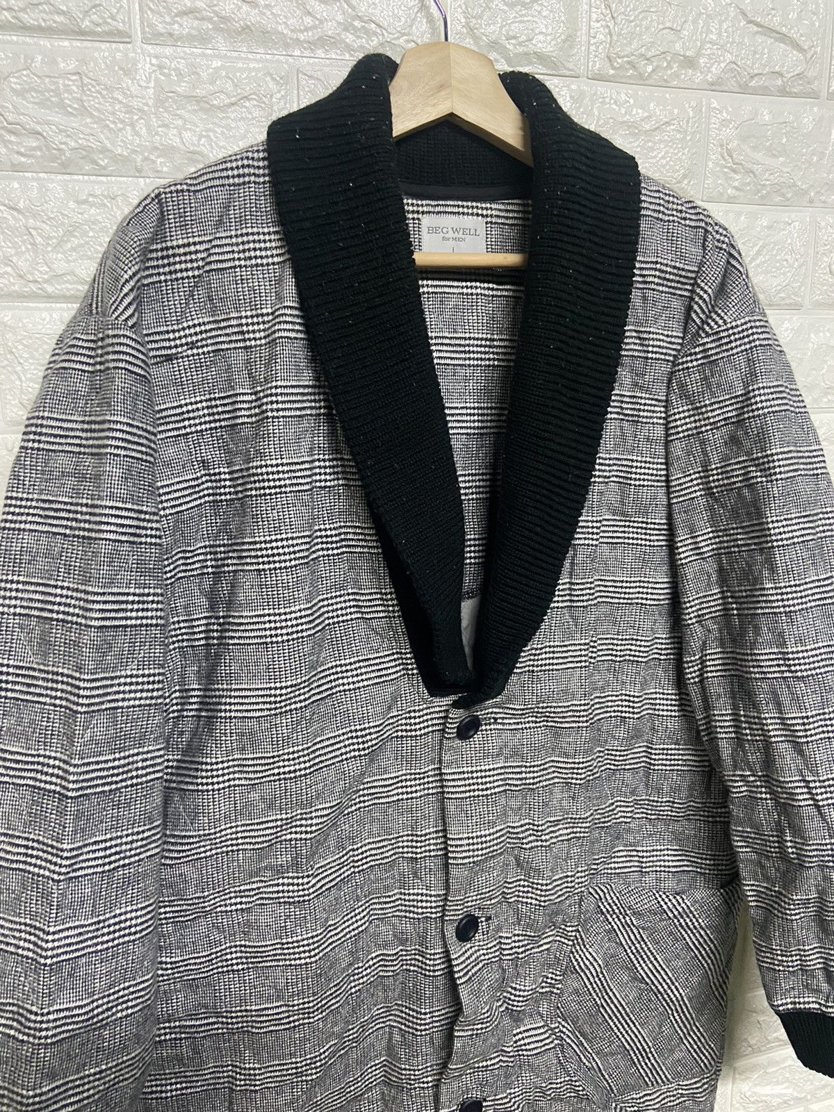 Japanese Brand Vintage Beg Well Quilted Shawl Collar Cardigan Made in Japan Size US L / EU 52-54 / 3 - 3 Thumbnail