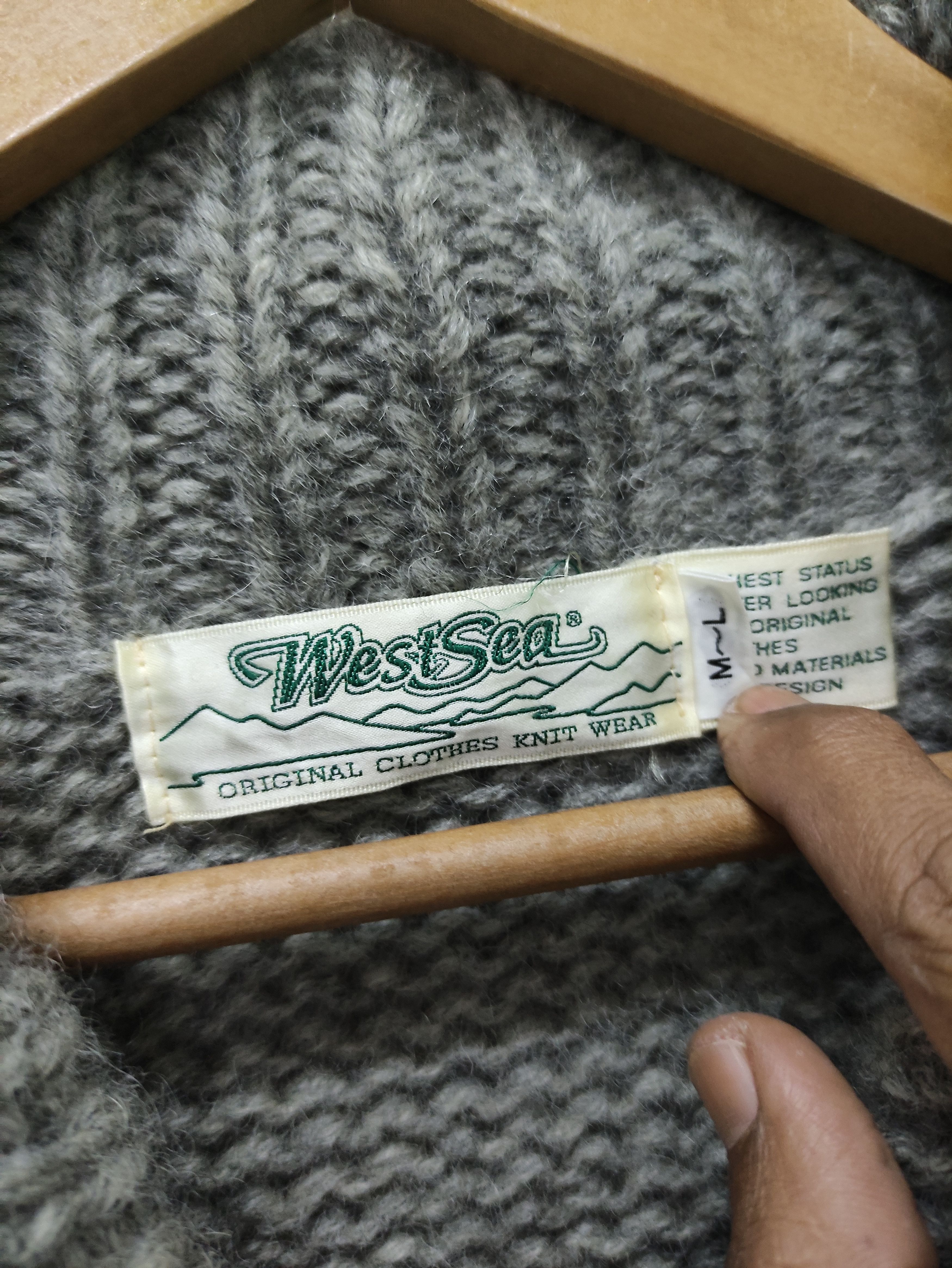 Vintage Vintage West Sea Button Up Wool Collared Knitwear Cardigan Size US L / EU 52-54 / 3 - 6 Thumbnail