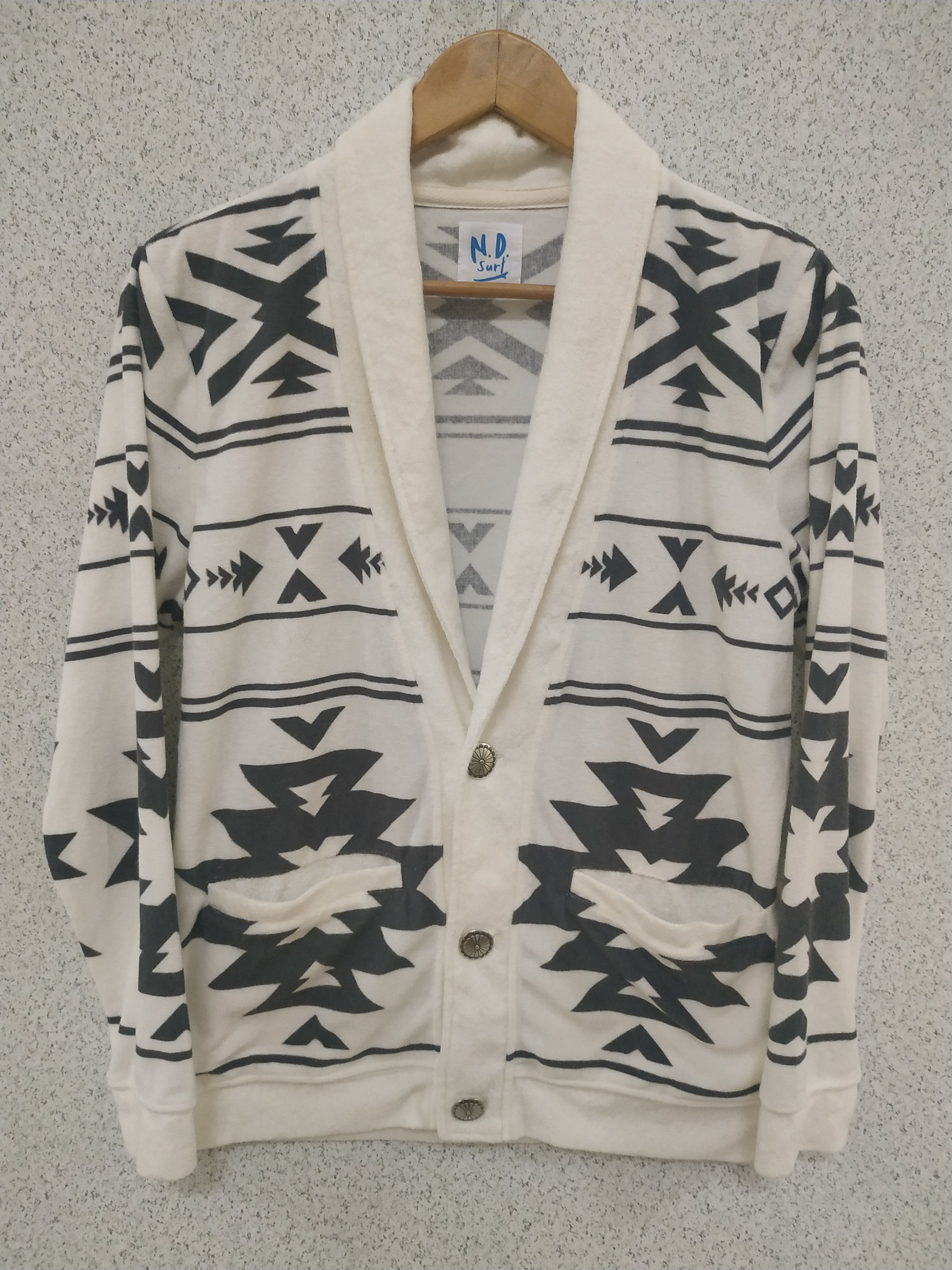 Japanese Brand N.D Surf Shawl Collar Fleece Cardigan Size US M / EU 48-50 / 2 - 1 Thumbnail