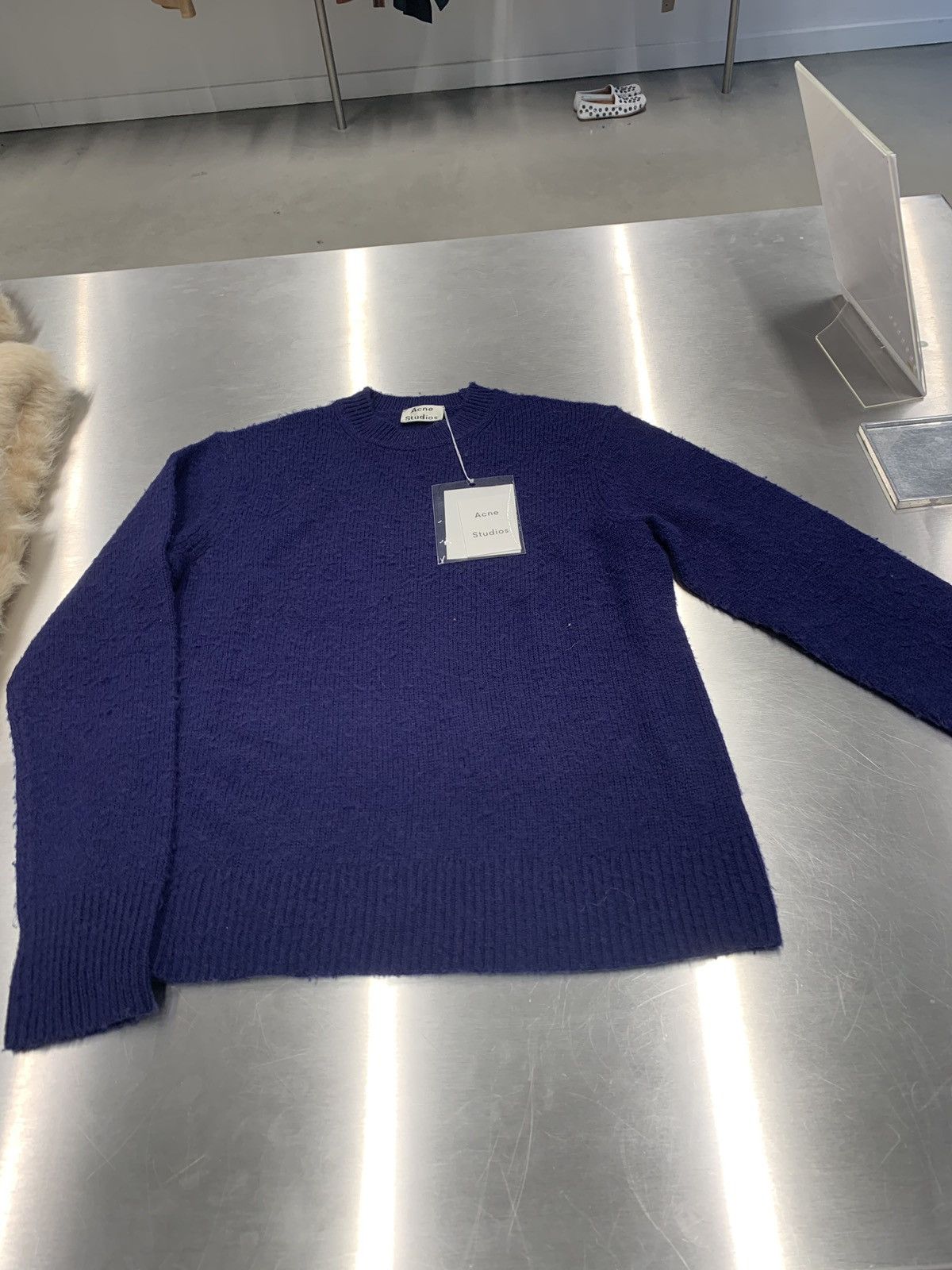 image of Acne Studios Cashmere Wool “Peele” Knitwear In Indigo Blue, Men's (Size Small)