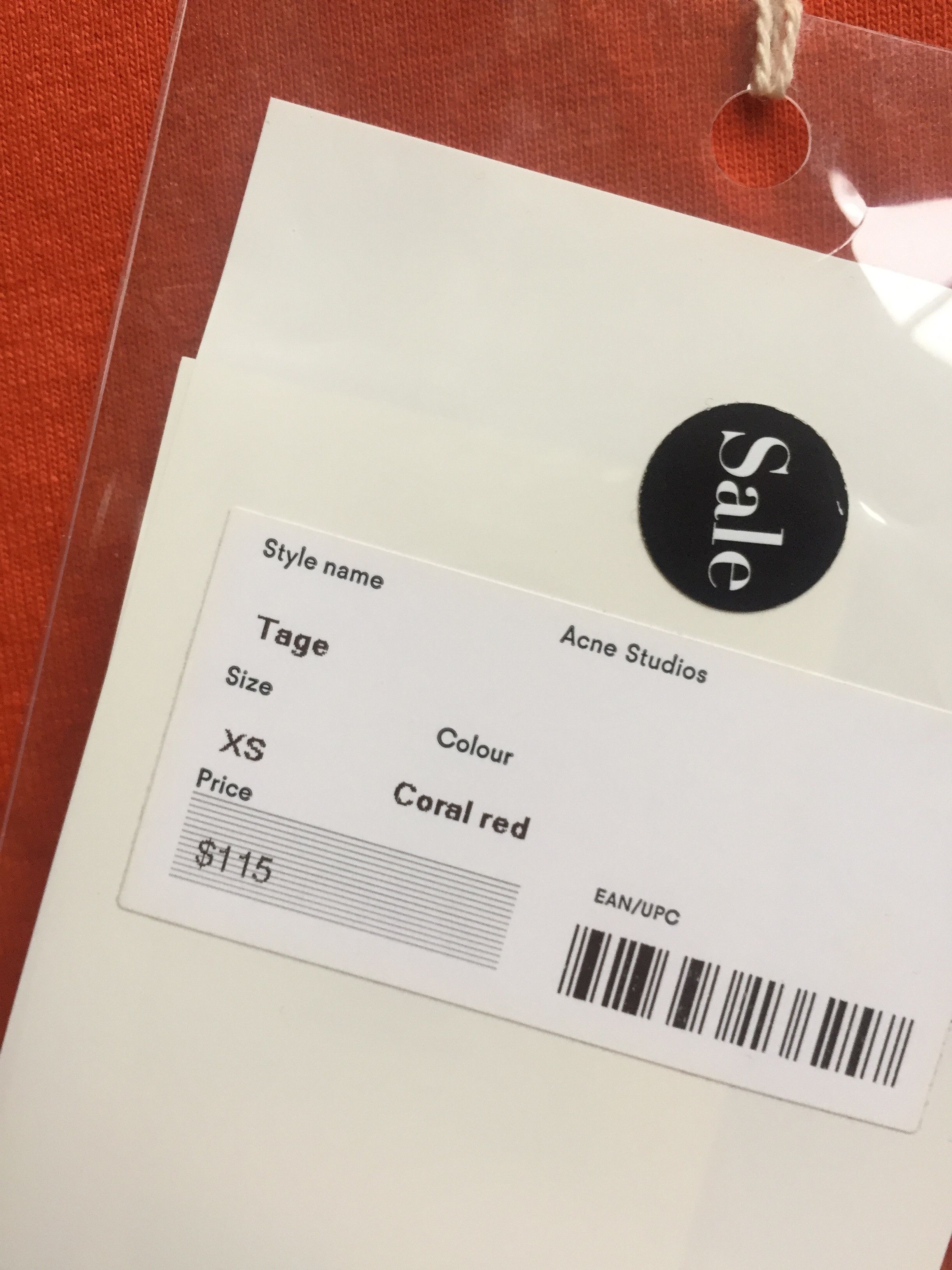 Acne Studios L/S "Tage" Coral Red Tee Size US S / EU 44-46 / 1 - 4 Thumbnail