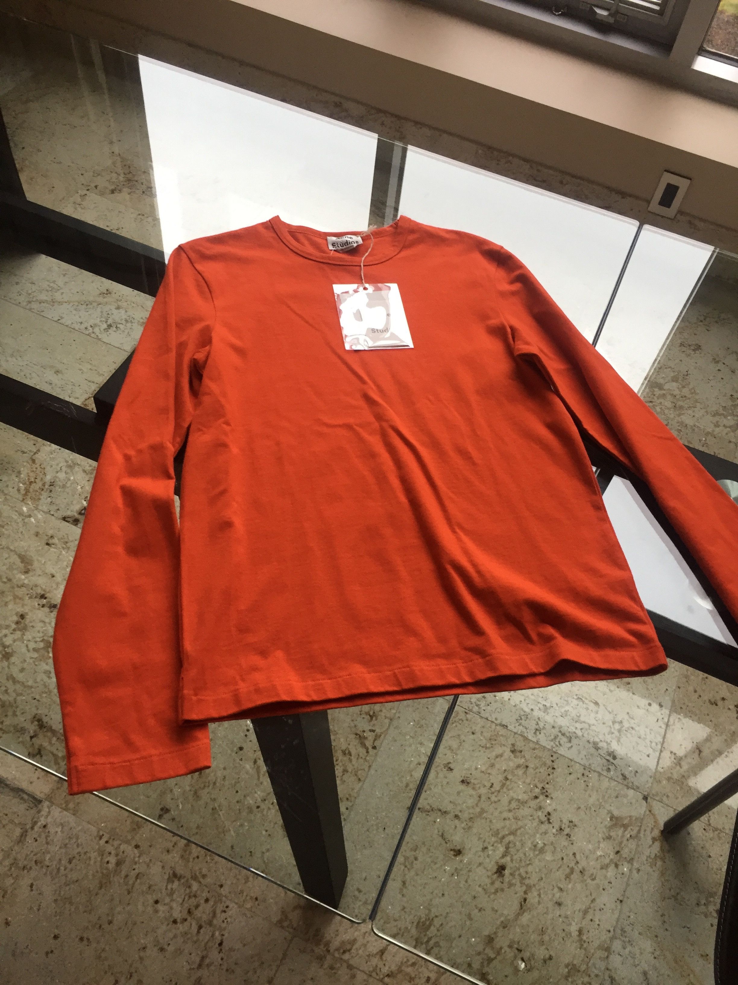 Acne Studios L/S "Tage" Coral Red Tee Size US S / EU 44-46 / 1 - 2 Thumbnail