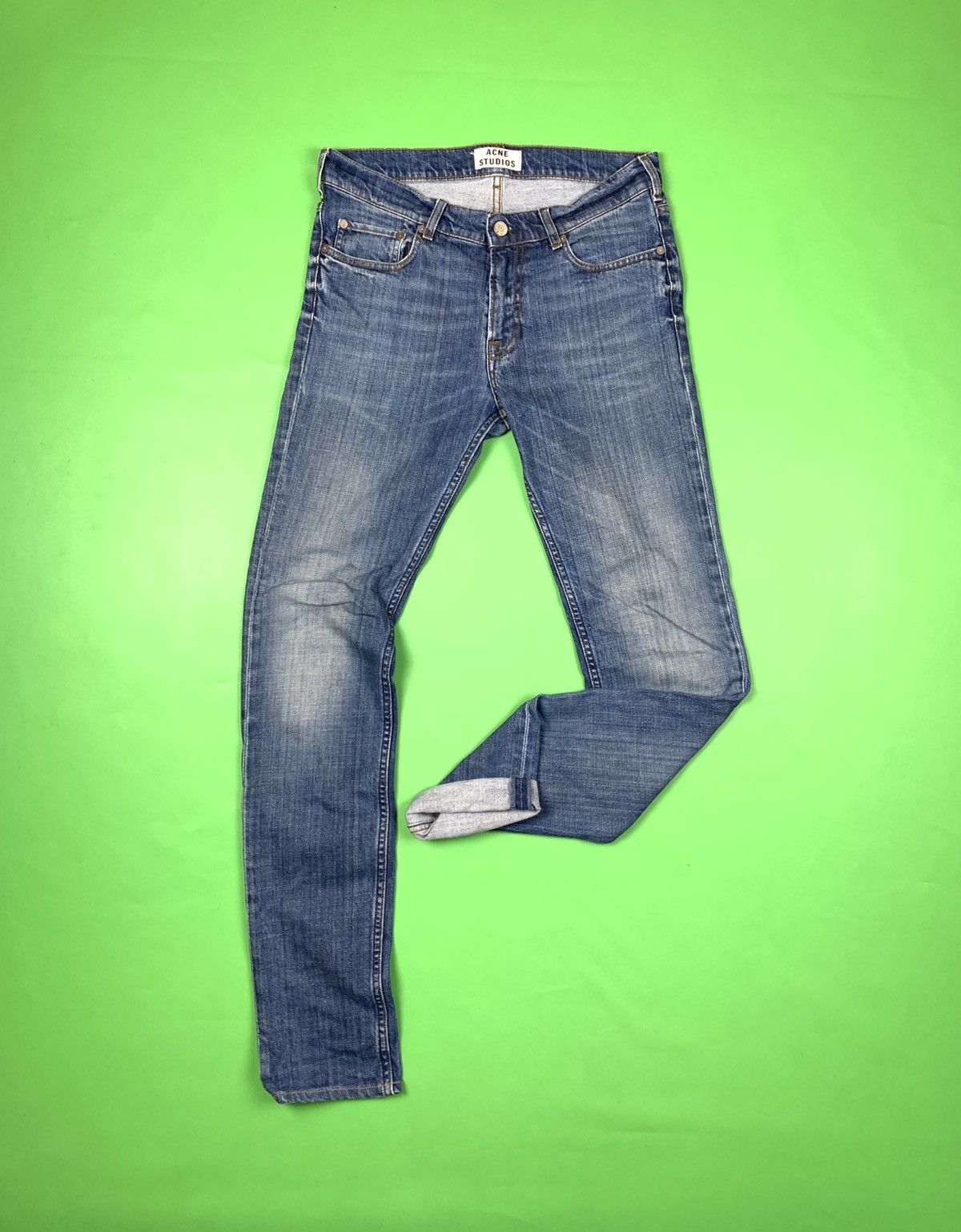 Acne Studios Acne Studios Ace Stretch Vintage Blue Washed Denim 