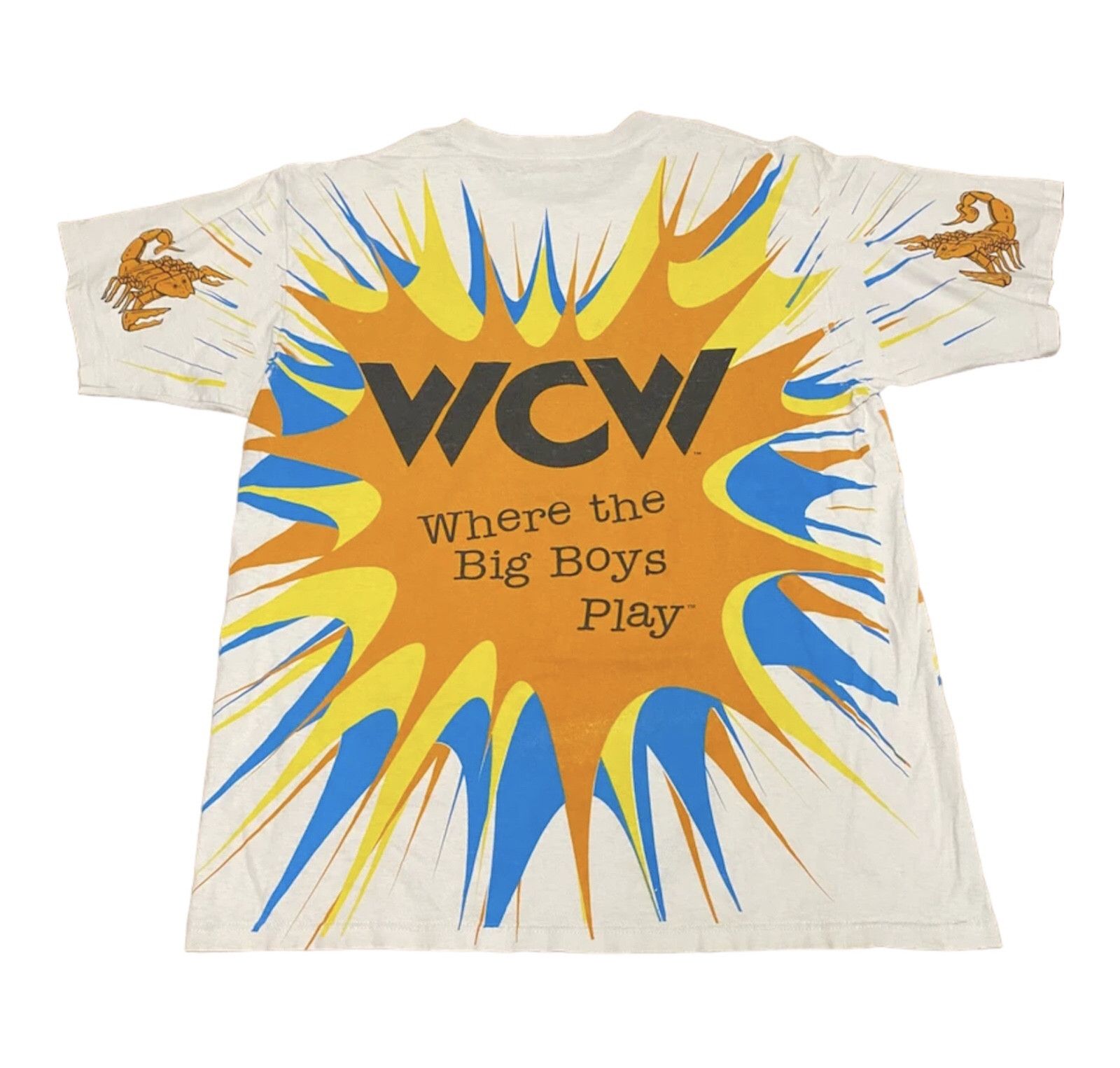 Vintage Rare Vintage WCW 90's Sting All Over Print Scorpion T-Shirt Size US XL / EU 56 / 4 - 2 Thumbnail