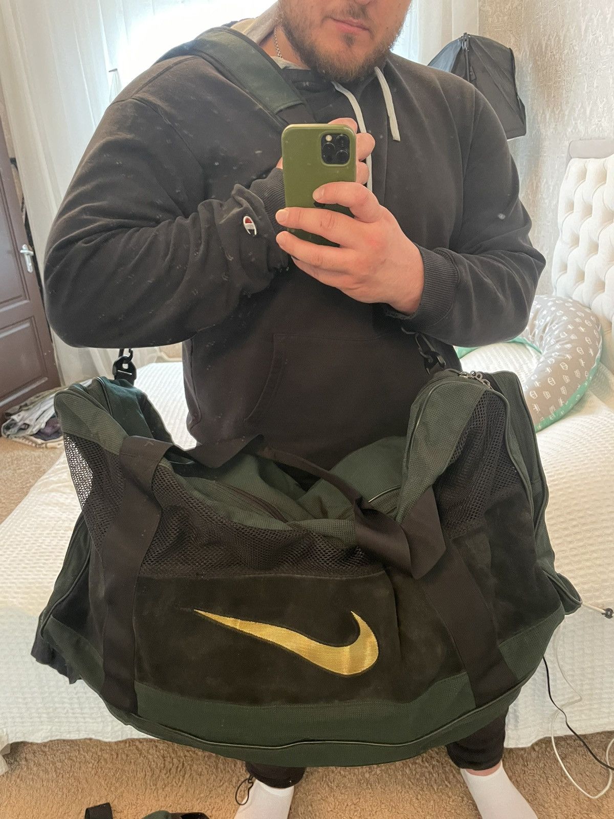 Nike × Vintage Vintage Nike Big Swoosh Travel Bag Y2K Size ONE SIZE - 11 Thumbnail