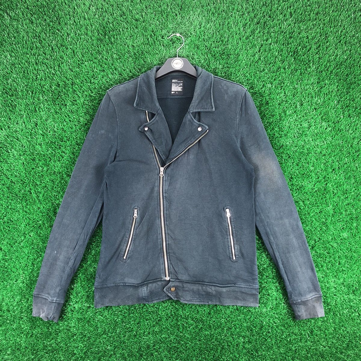image of Archival Clothing x Vintage Double Collar Cotton Jacket Zipper By Graniph in Blue (Size Small)