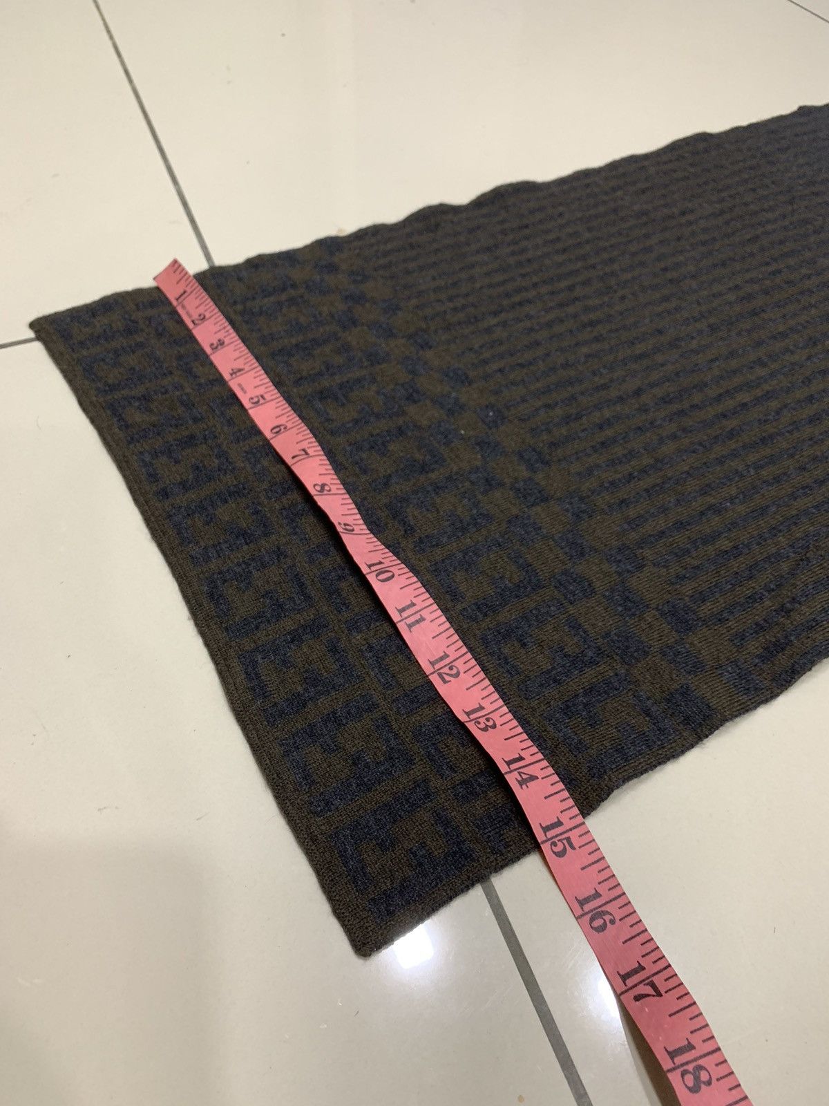 Fendi FENDI MONOGRAM STRIPED WOOL SCARF MUFFLER Size ONE SIZE - 4 Thumbnail
