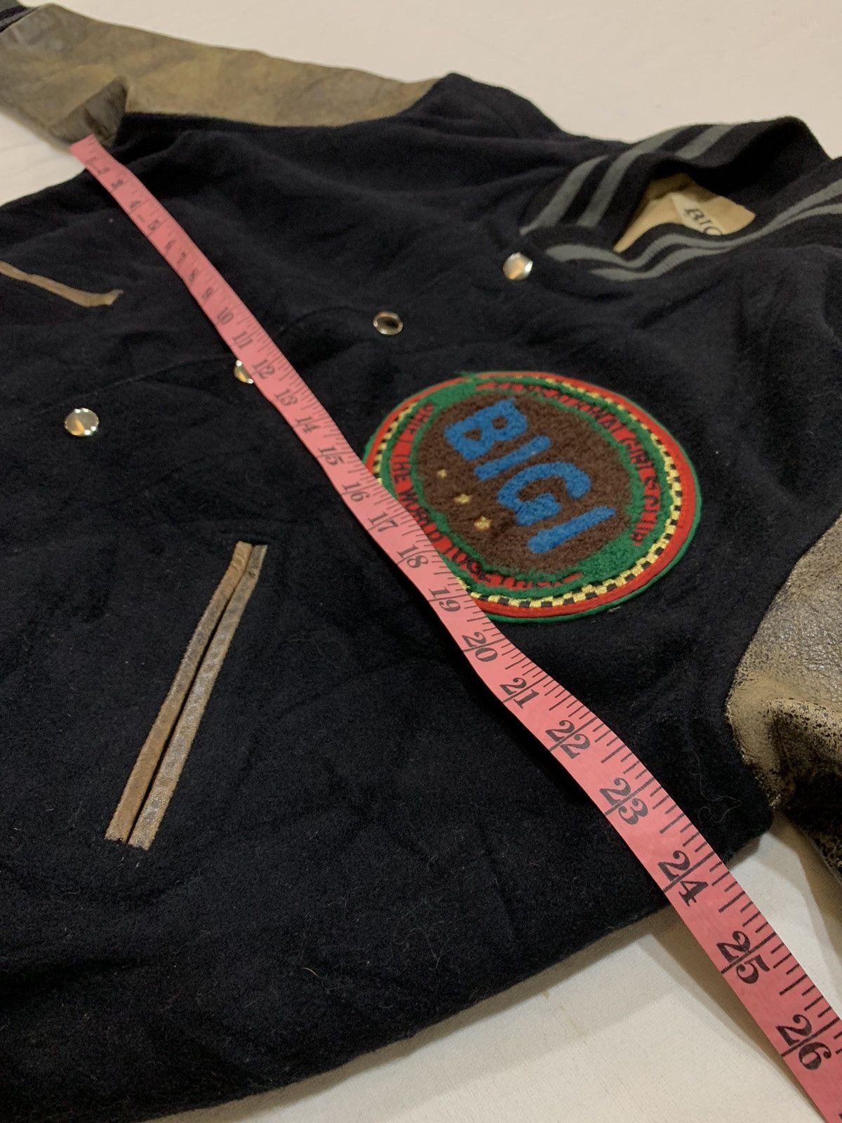 1983 BIGI WOOL LEATHER VARSITY JACKET JAPAN