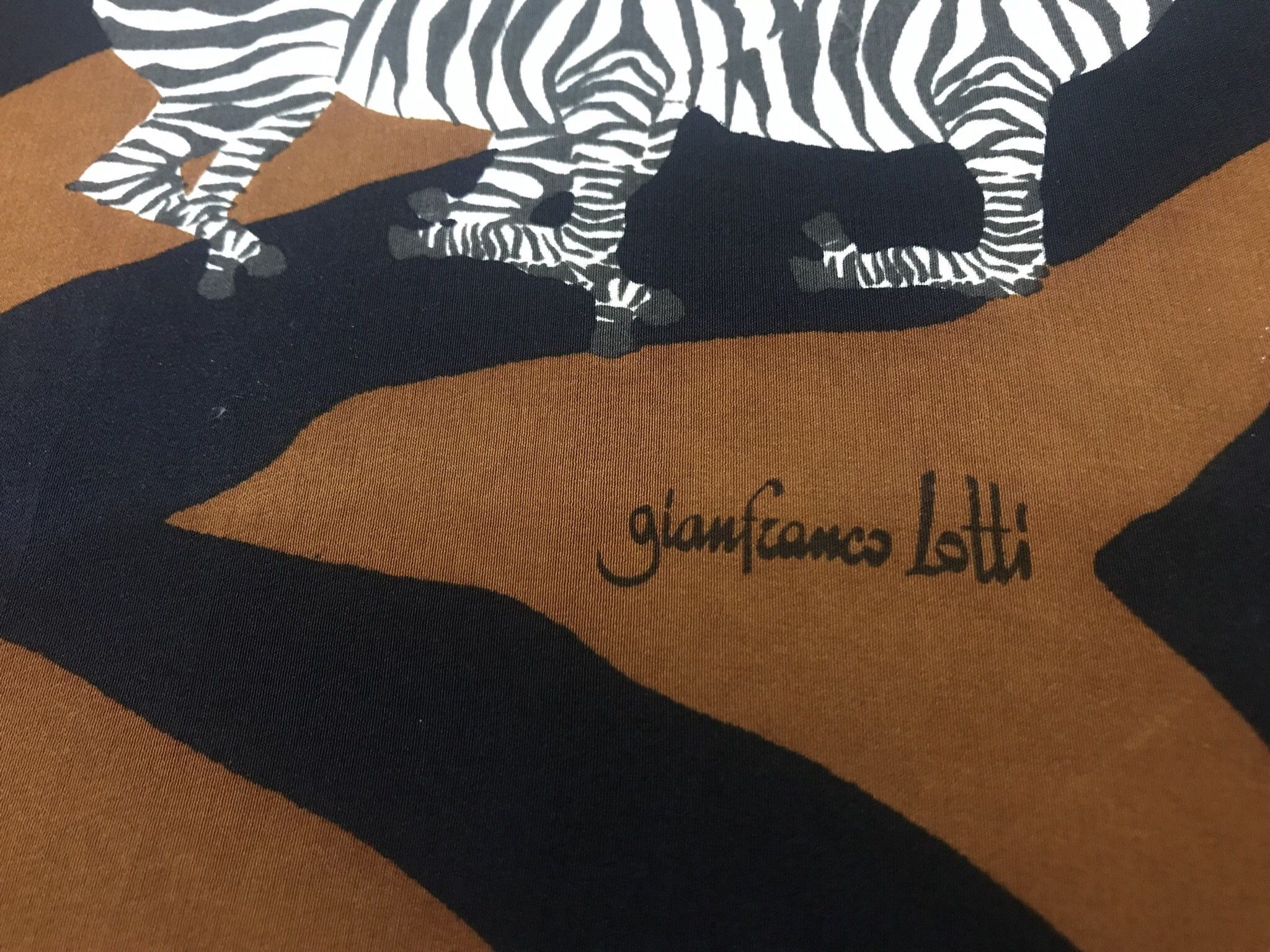 Other Gianfranco Lotti Zebra 100% Silk Made In Italy Size ONE SIZE - 2 Thumbnail