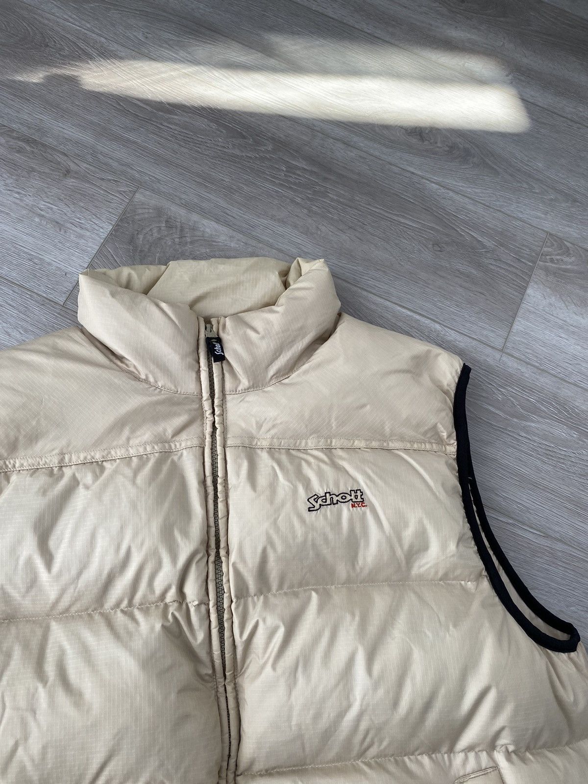 Schott Vintage 90s Navy Schott NYC Puffer Down Vest Size US L / EU 52-54 / 3 - 4 Thumbnail