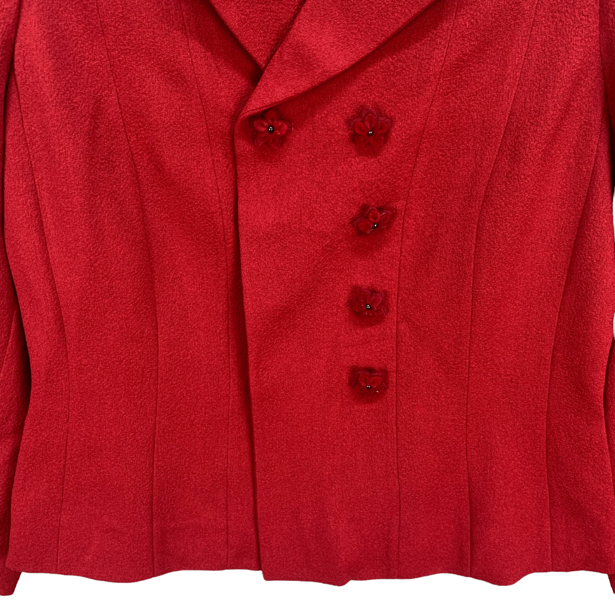 Japanese Brand Moschino Cheap and Chic Red Double Breasted Coat #3952-137 Size S / US 4 / IT 40 - 5 Thumbnail