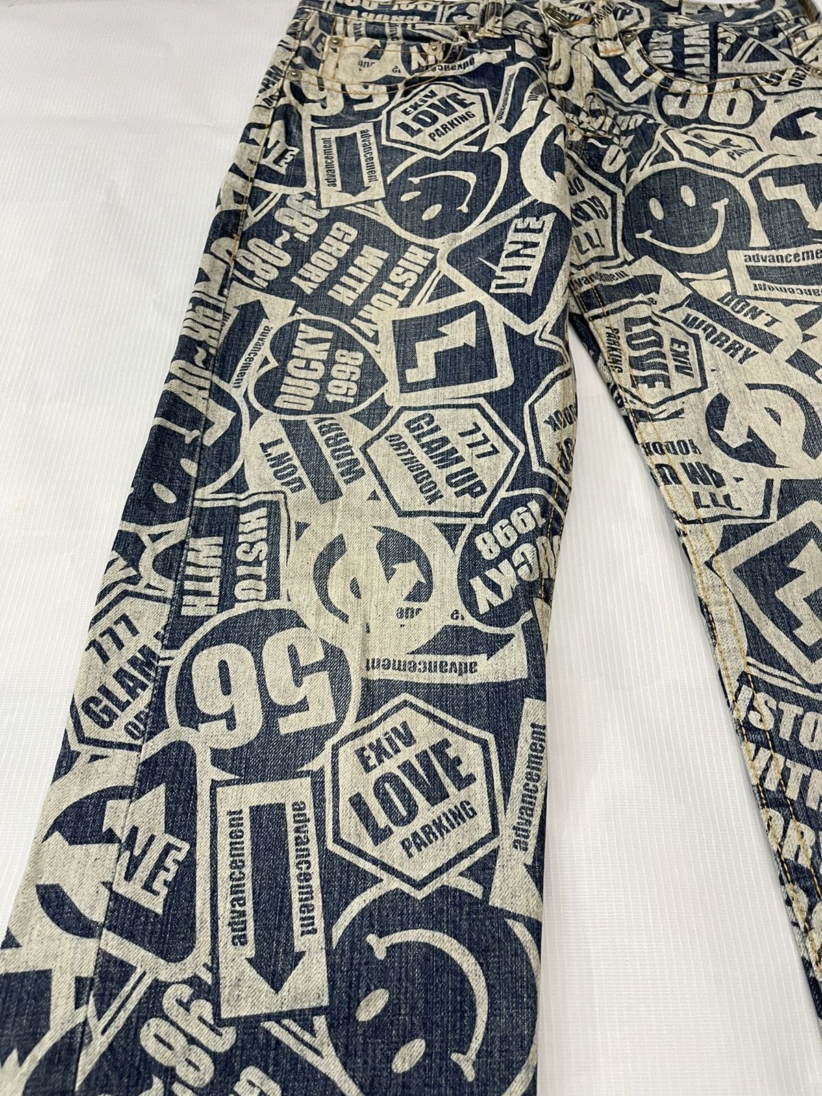 Japanese Brand Full Print Smile Jeans Size US 33 - 4 Thumbnail