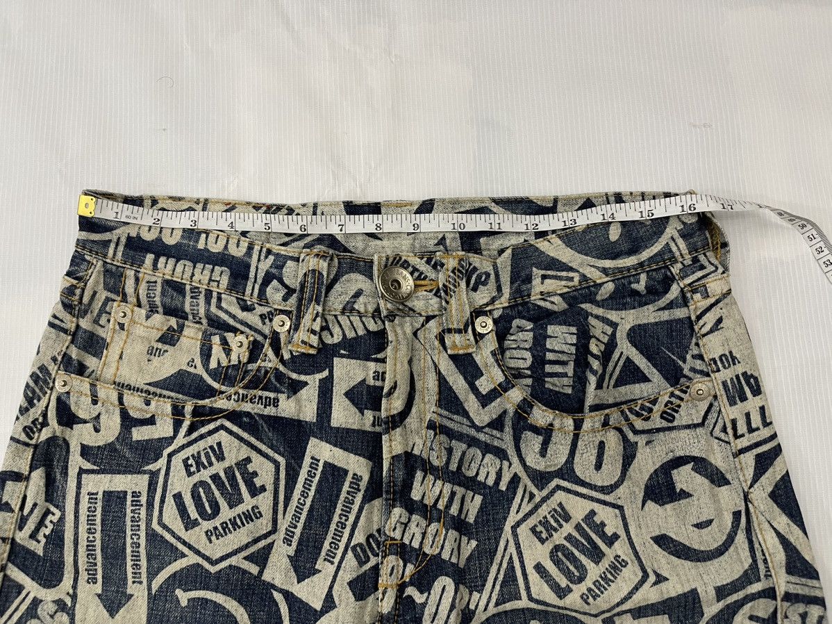 Japanese Brand Full Print Smile Jeans Size US 33 - 6 Thumbnail