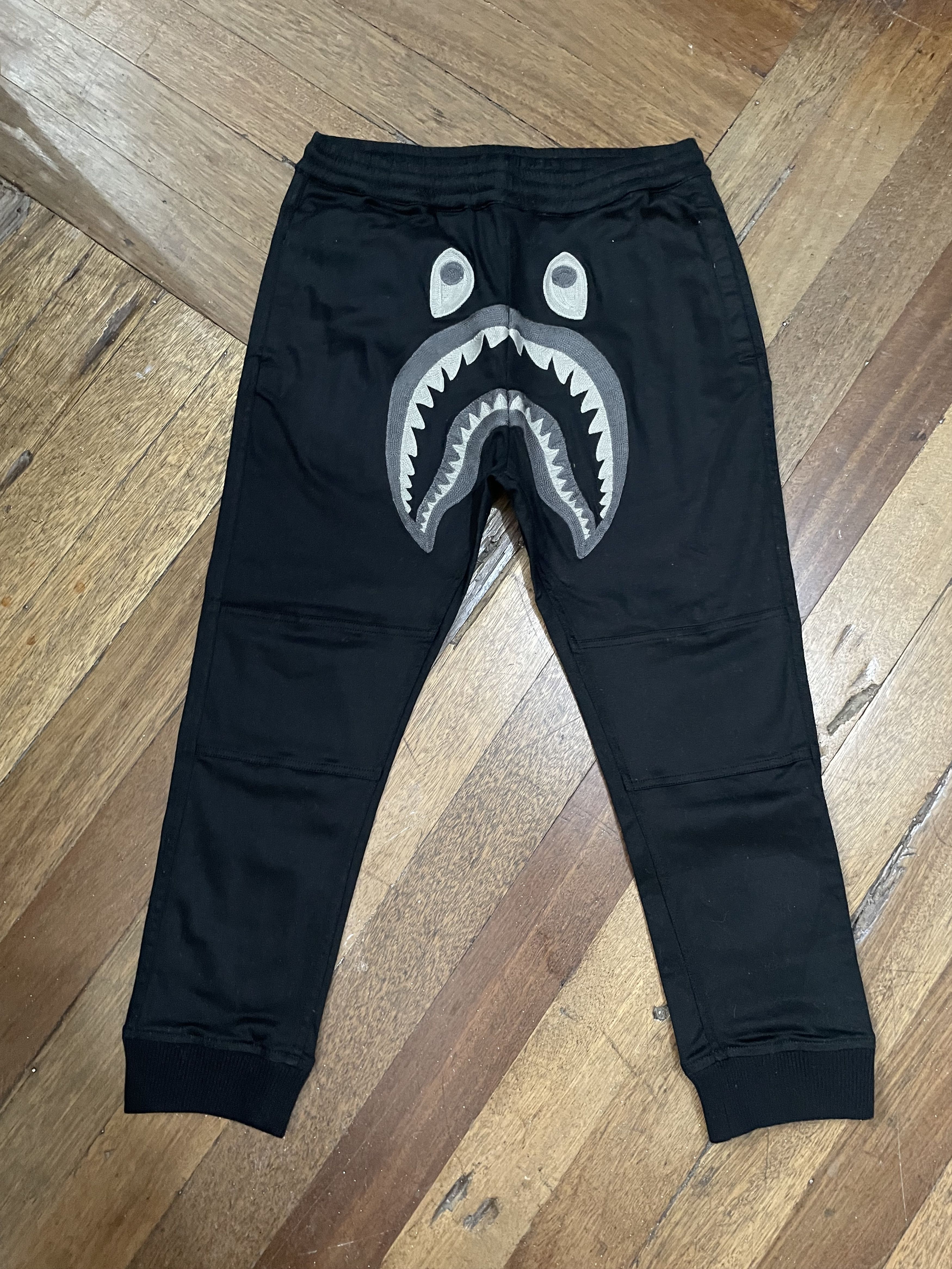 BAPE Reflective Shark 2Layer Pants Black