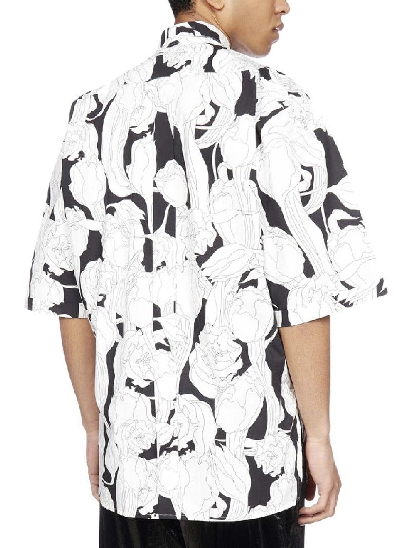 Givenchy Black And White Floral Short Sleeve Shirt Size US S / EU 44-46 / 1 - 4 Thumbnail