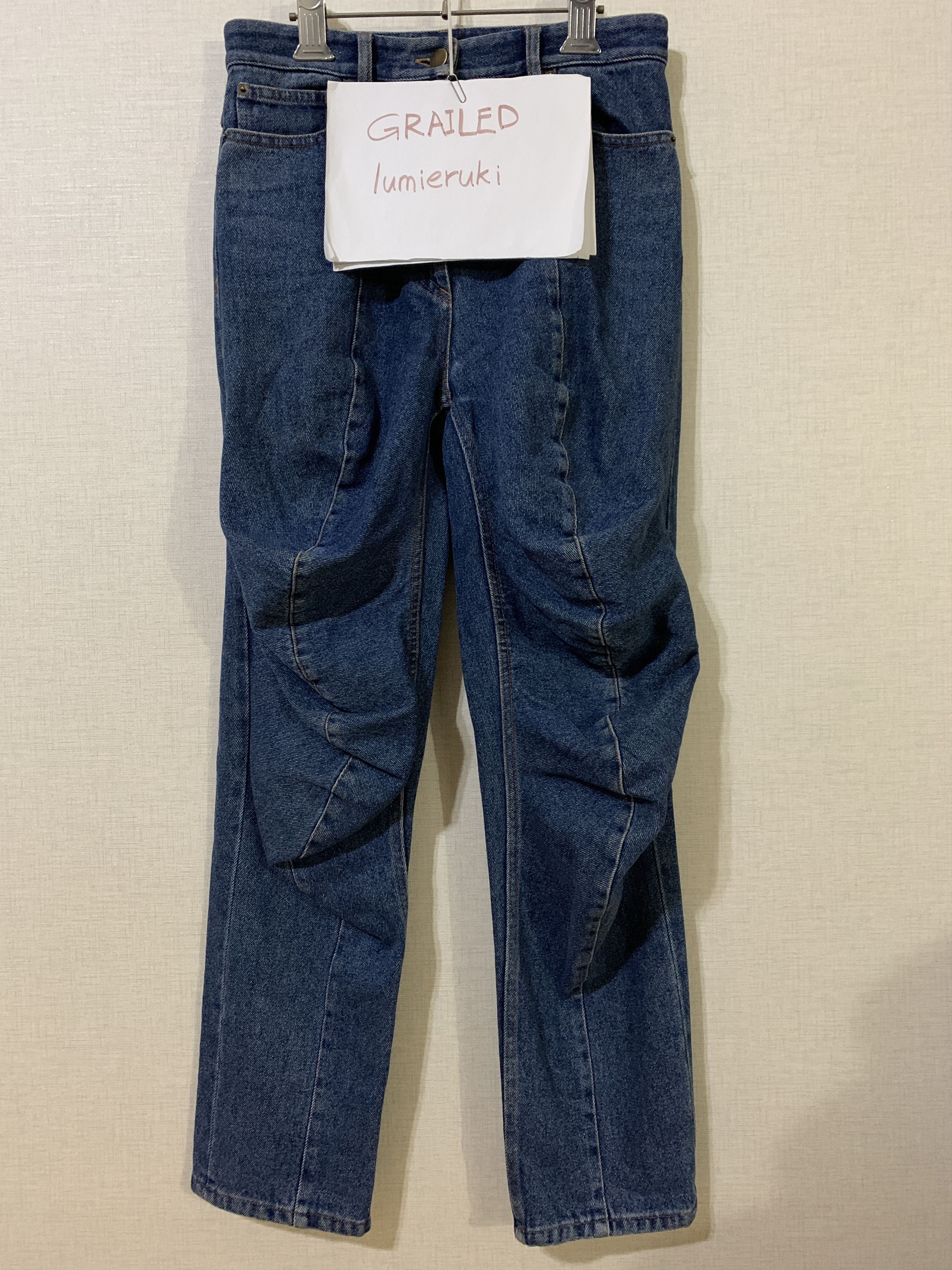 Y/Project Ruffle Blue Washed Denim Jeans Size US 28 / EU 44 - 2 Thumbnail