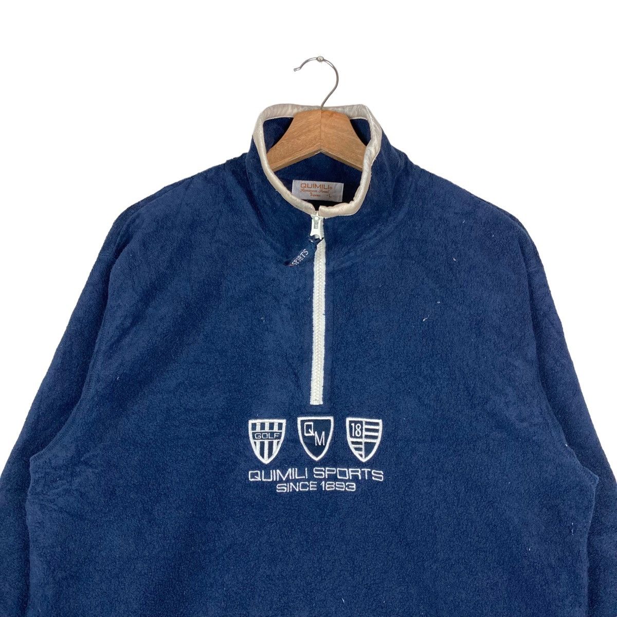 Vintage Vintage Quimili Spell Out Quarter Zip Pullover Jumper Sherpa Size US L / EU 52-54 / 3 - 1 Thumbnail