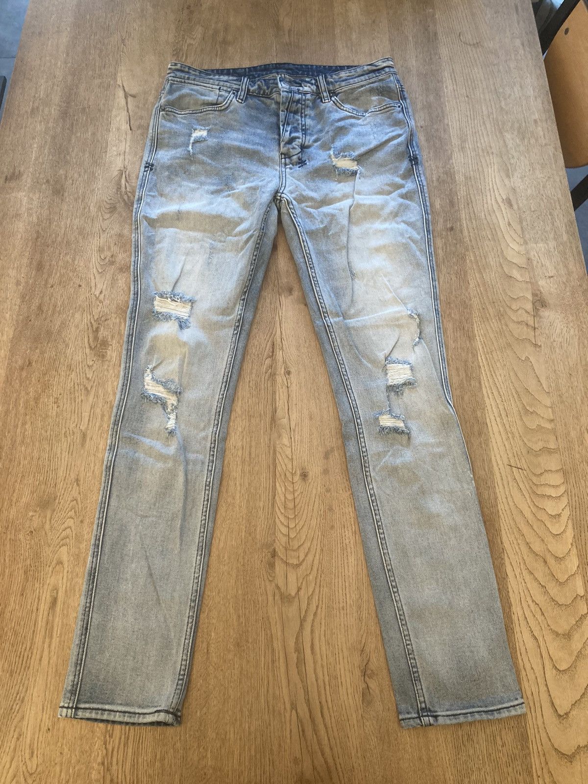 Ksubi Van Winkle Trashed Dreams Ripped Skinny Jeans Size US 34 / EU 50 - 2 Thumbnail