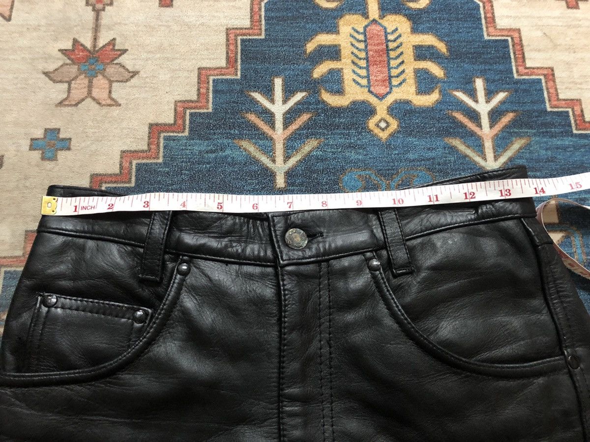 Japanese Brand VINTAGE GENUINE LEATHER TROUSERS PANT ROCKERS PUNK Size US 28 / EU 44 - 7 Thumbnail