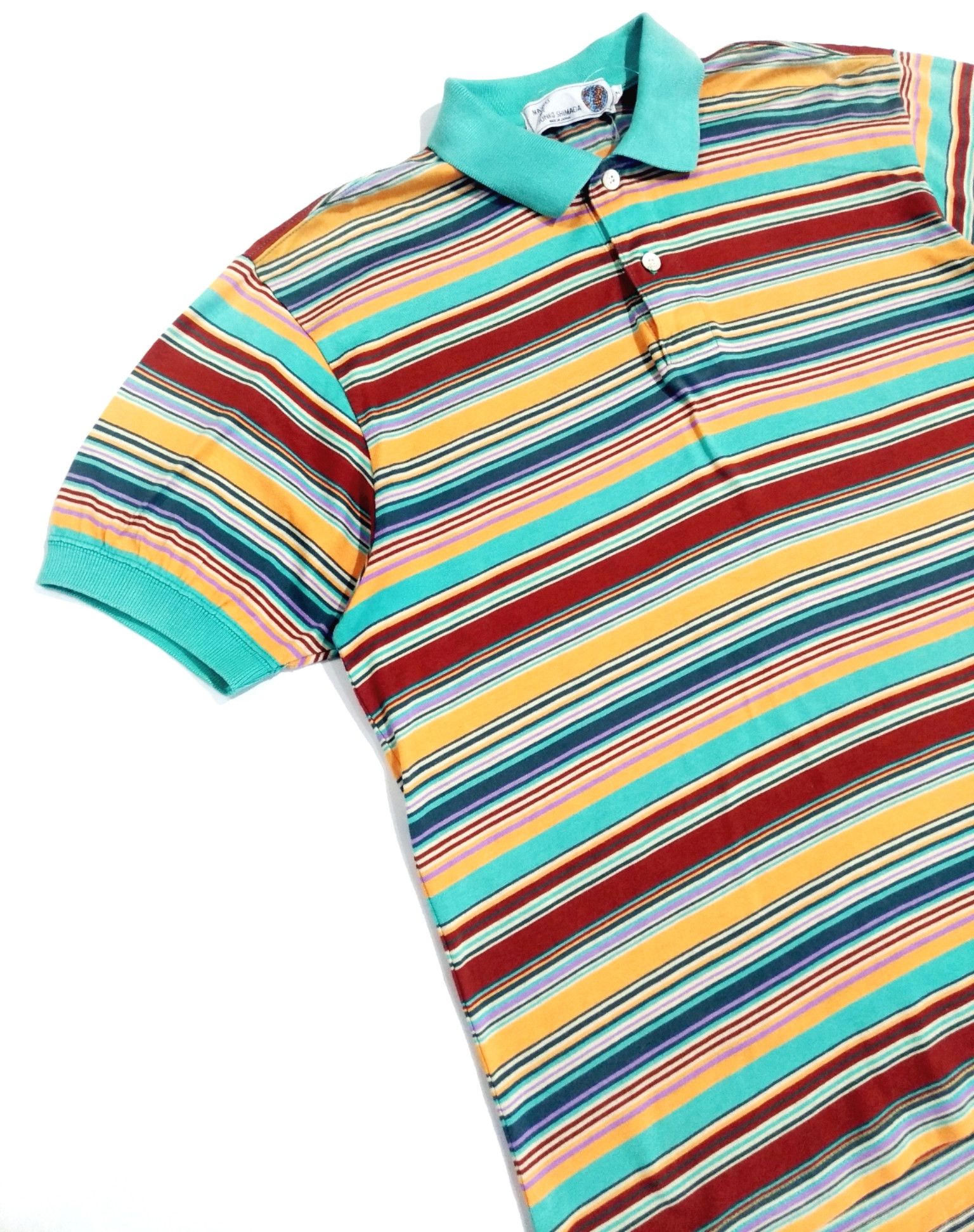 Designer × Japanese Brand × Junko Shimada RARE! MAXFLI by JUNKO SHIMADA VIBRANT CANDY STRIPES POLO Size US M / EU 48-50 / 2 - 4 Thumbnail