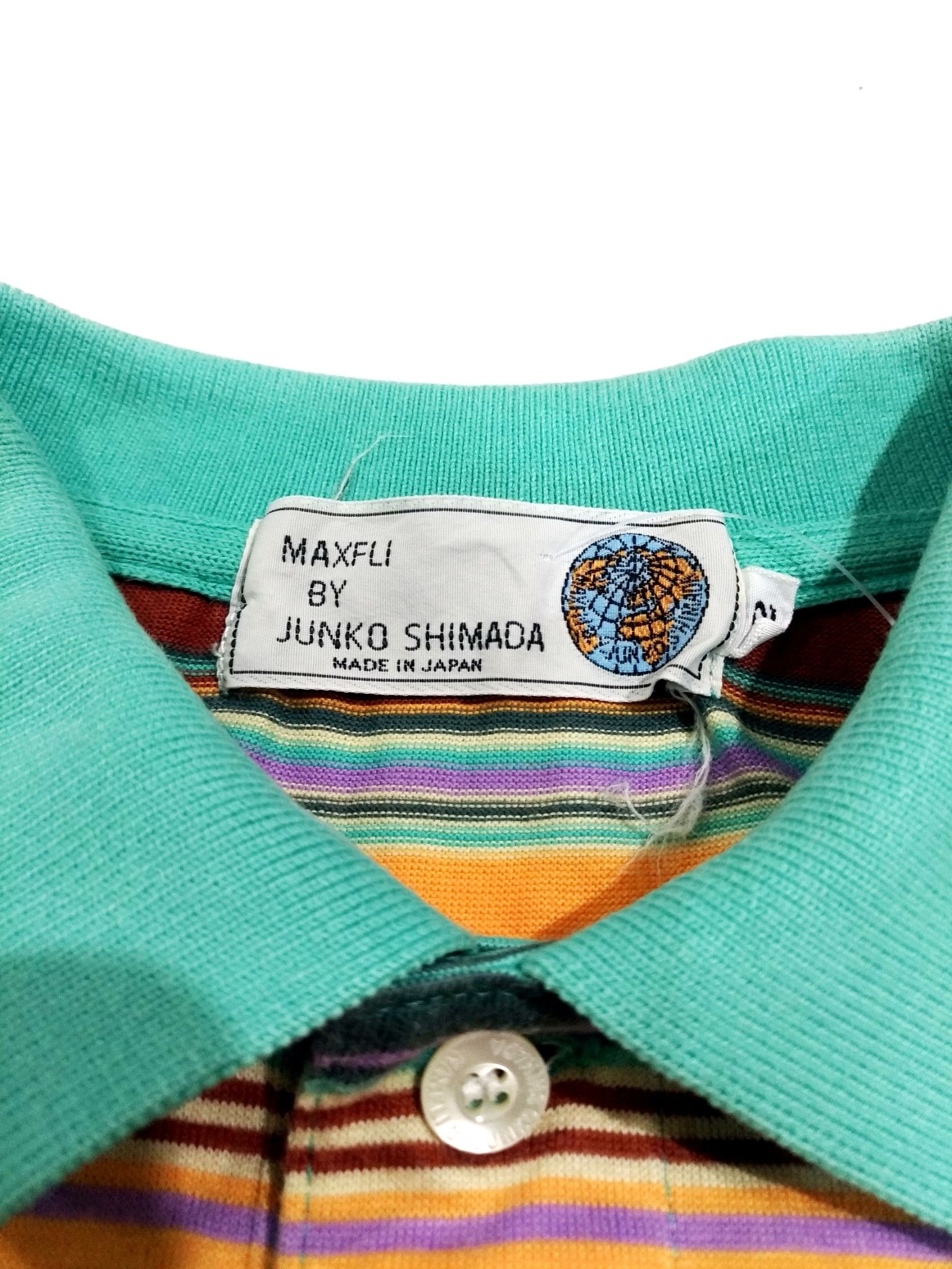 Designer × Japanese Brand × Junko Shimada RARE! MAXFLI by JUNKO SHIMADA VIBRANT CANDY STRIPES POLO Size US M / EU 48-50 / 2 - 5 Thumbnail