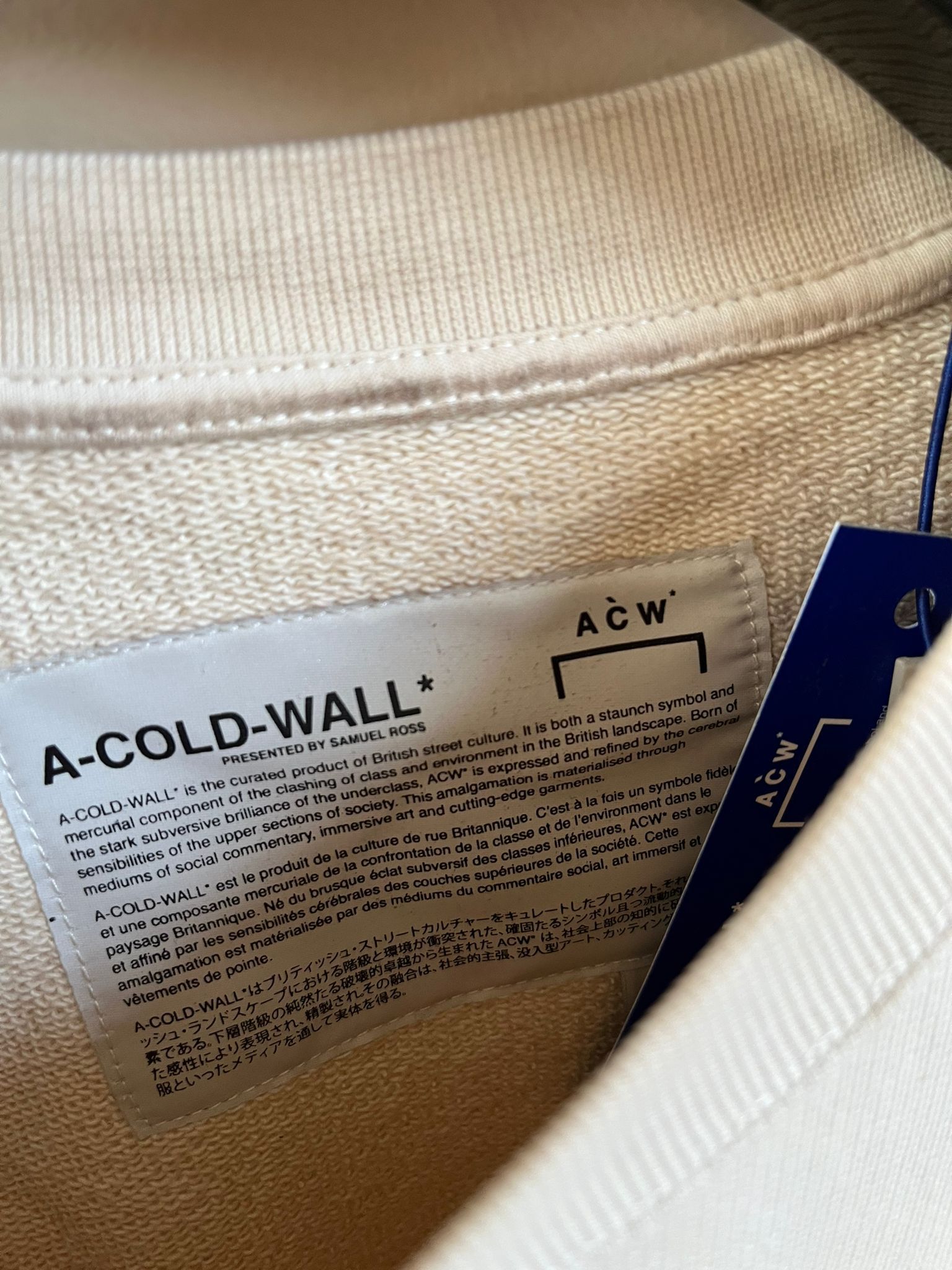 A-COLD-WALL* Logo Crewneck in Almond Size US L / EU 52-54 / 3 - 12 Thumbnail