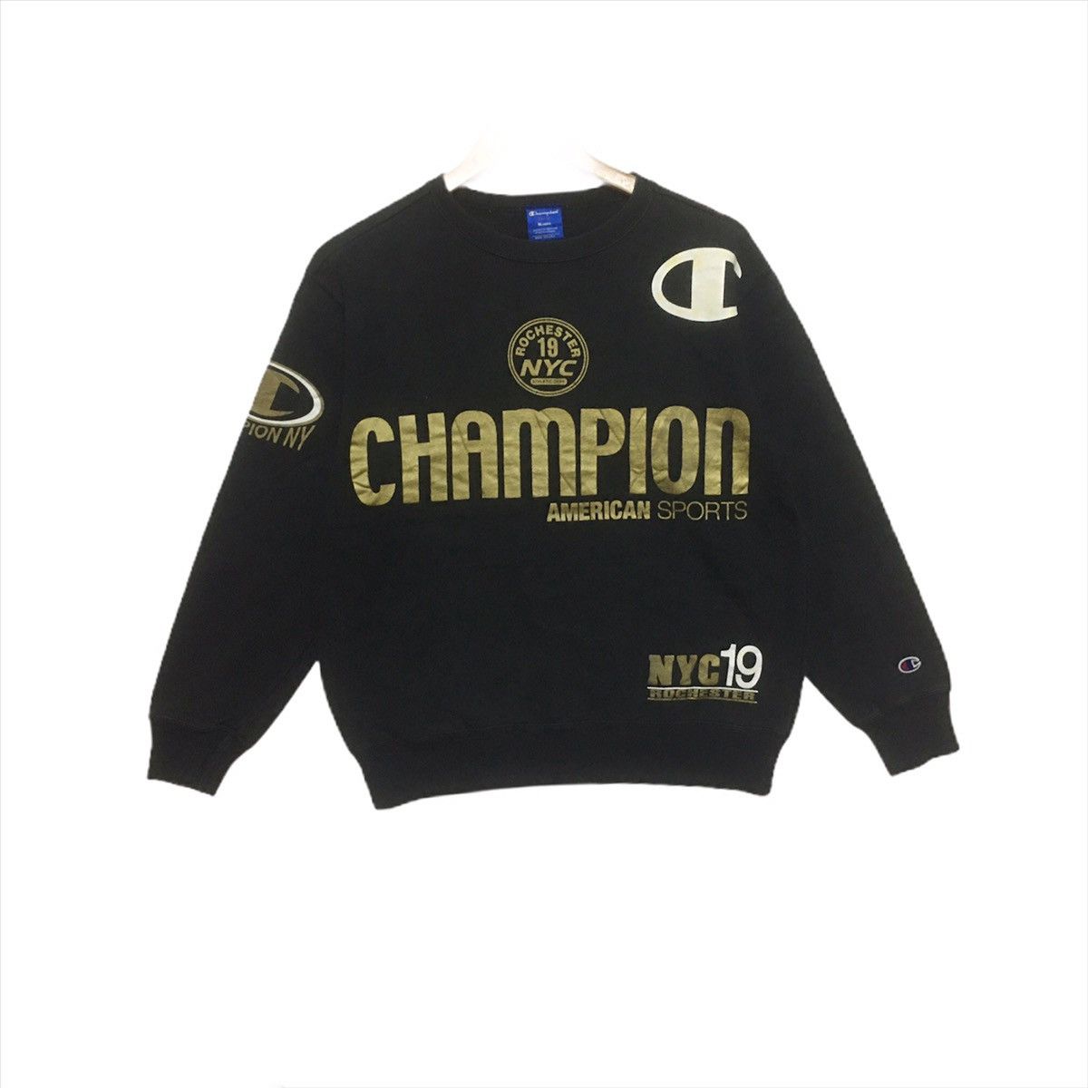 Champion × Vintage Vintage Champion New York City BIG LOGO Sweatshirt Crewneck Size US M / EU 48-50 / 2 - 1 Thumbnail