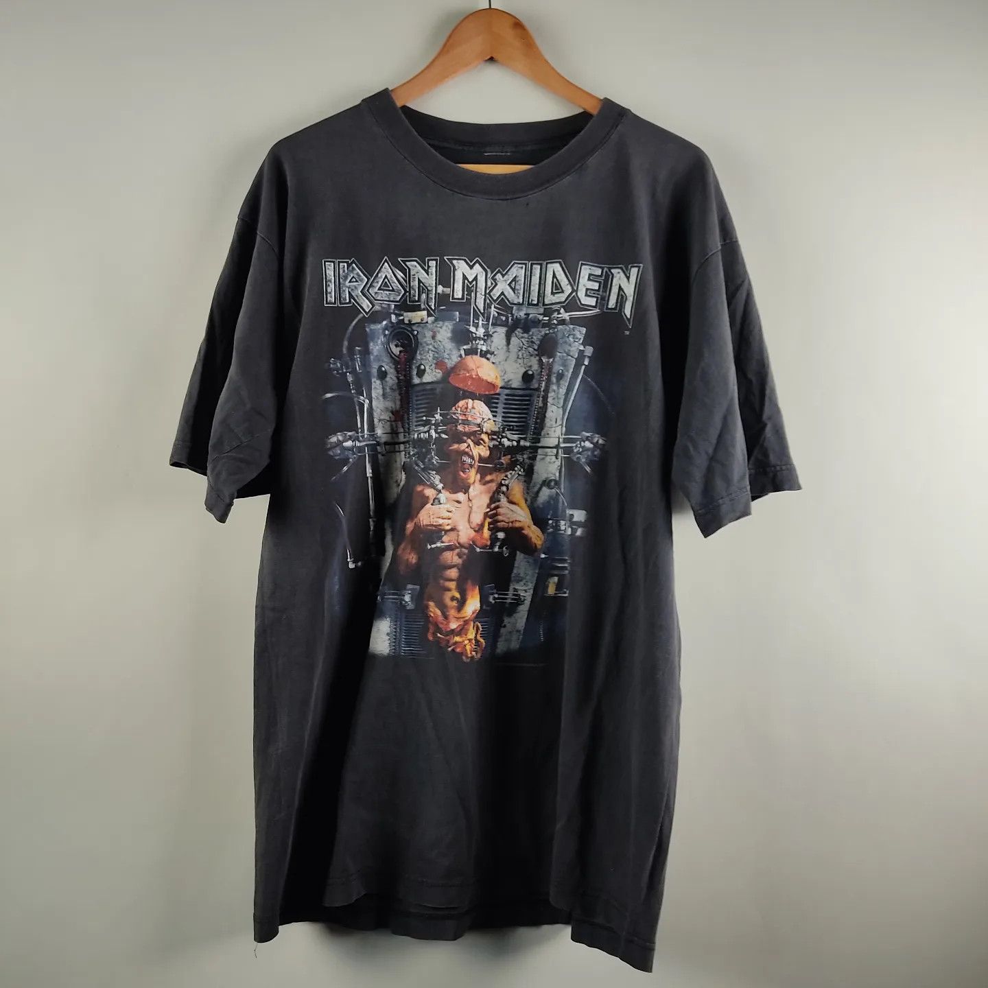 image of Band Tees x Iron Maiden 1995 Iron Maiden The X Factor in Black, Men's (Size XL)