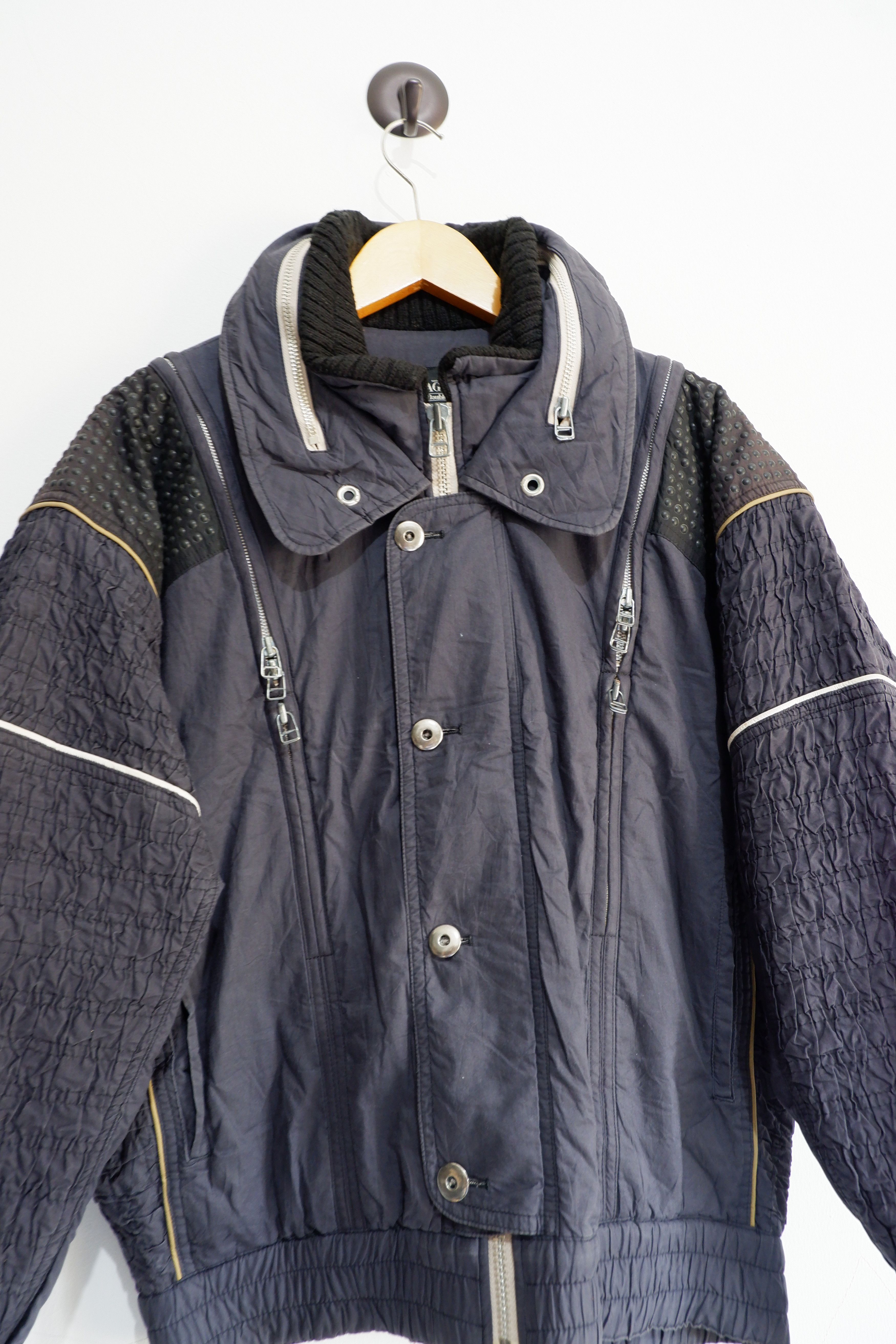 Marithe + Francois Girbaud Vintage DiMaggio Parachute Multi Zipper Pocket Bomber Jacket Size US L / EU 52-54 / 3 - 2 Thumbnail