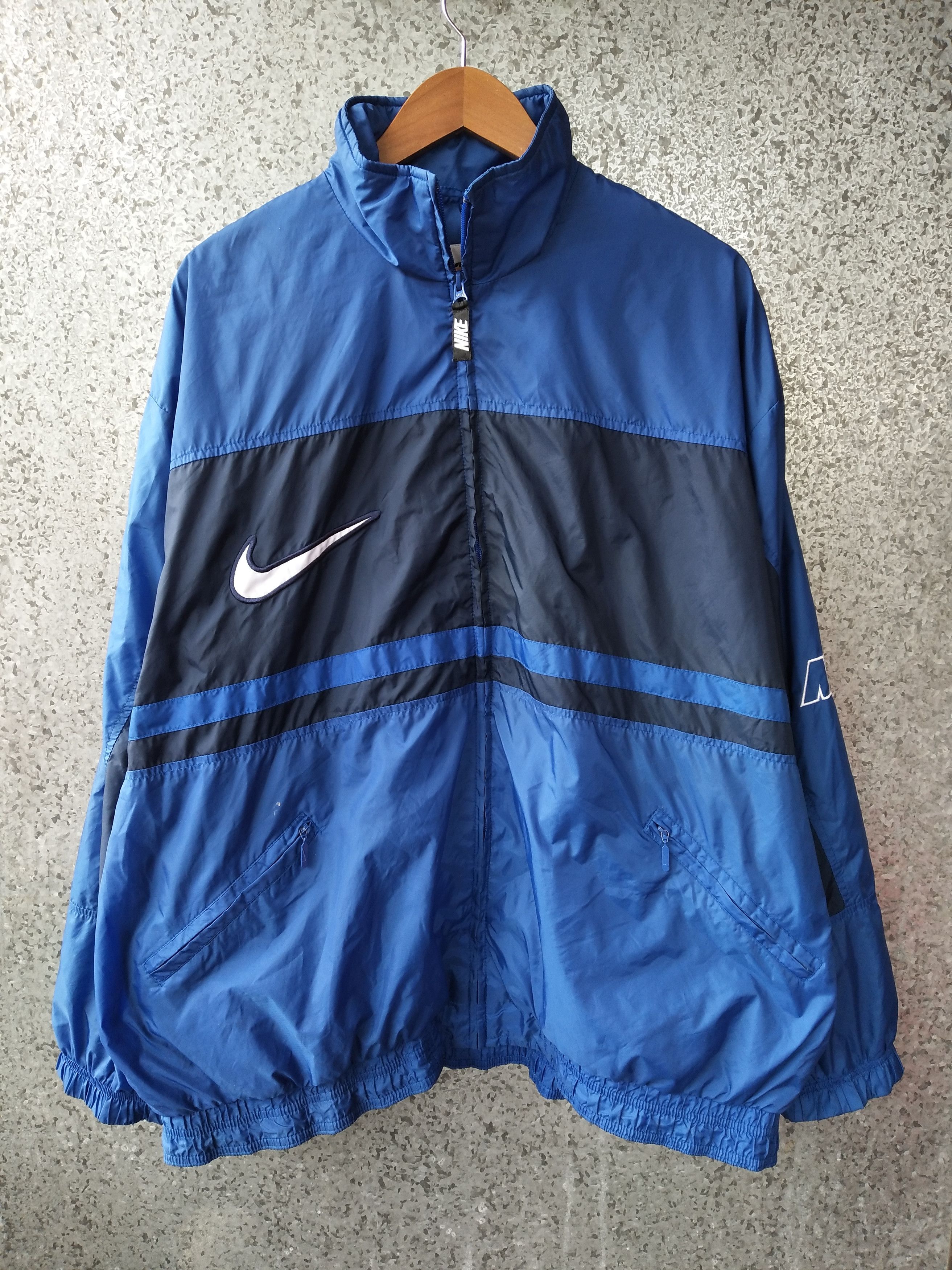 Nike 🔥 Vintage 90s Vintage NIKE windbreaker zipper light jacket Size US XL / EU 56 / 4 - 1 Thumbnail