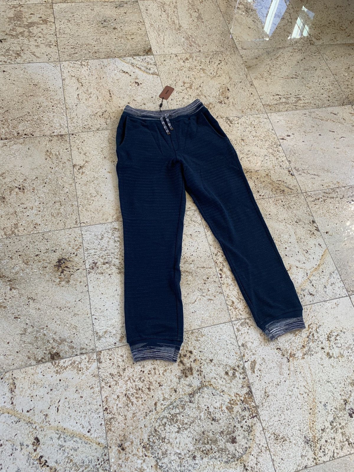 Missoni Teal Blue Herringbone Sweat Pants Size US 30 / EU 46 - 3 Thumbnail