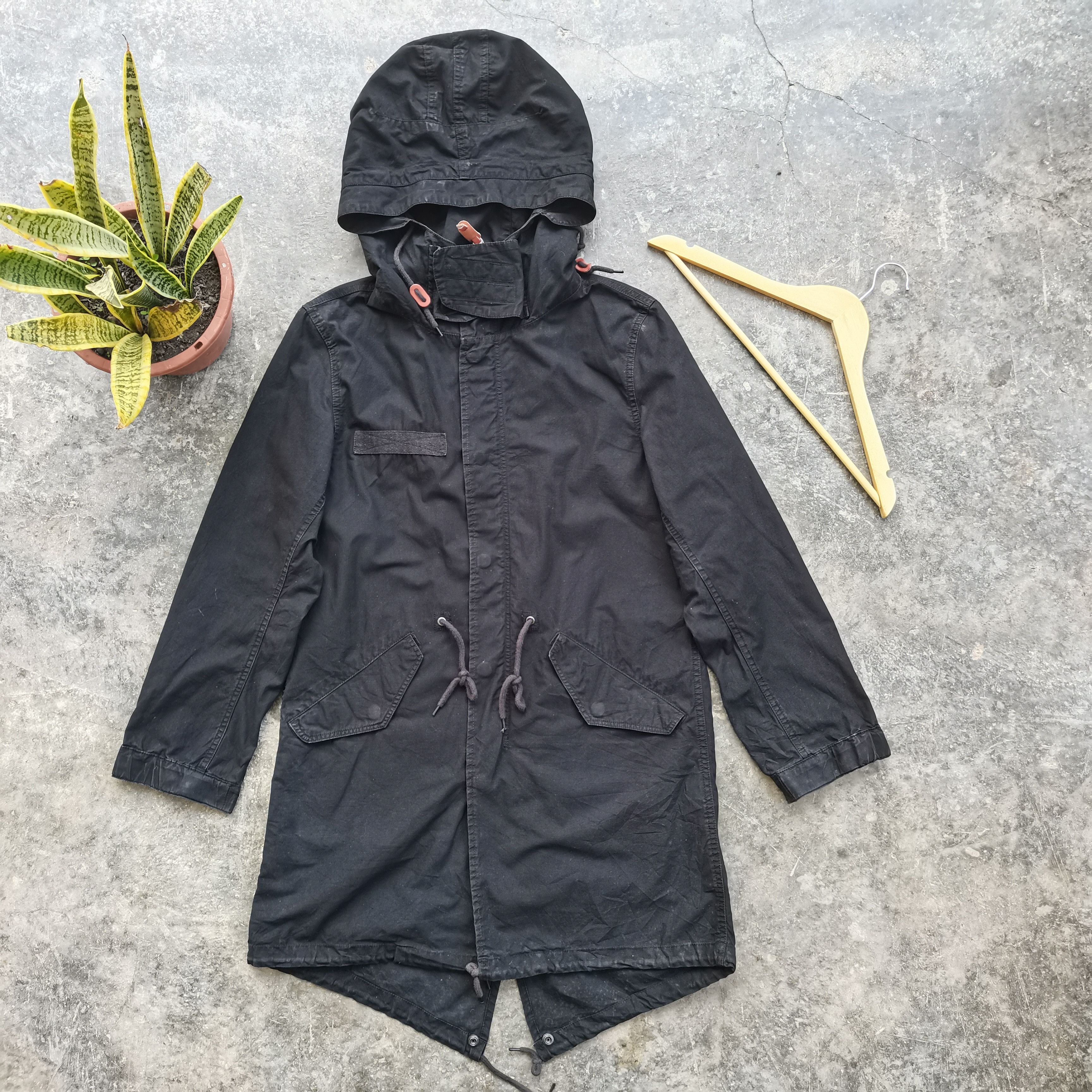 image of Stealsvintage Grn Type-Military Parka Hoodie Jacket in Black, Men's (Size Large)