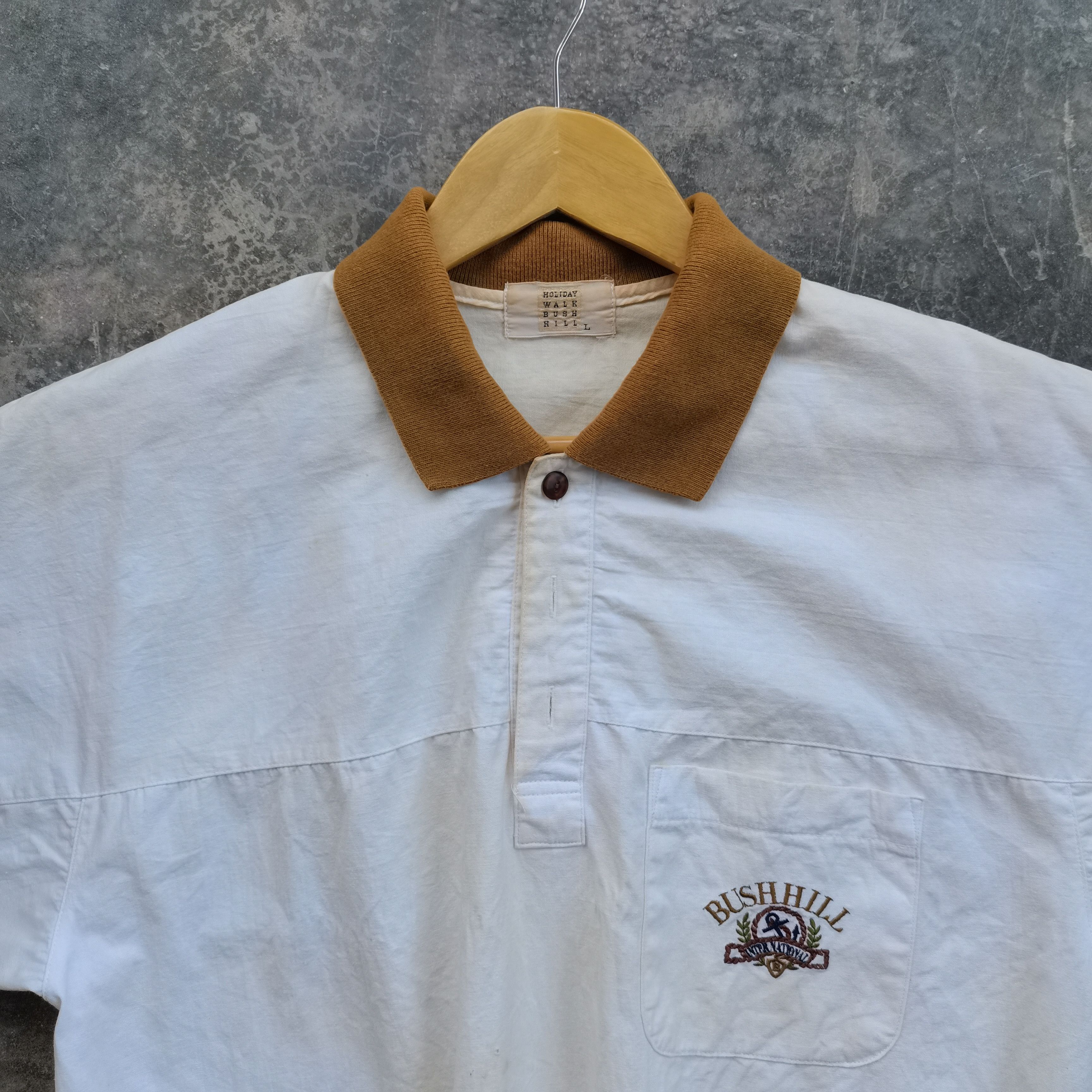 Vintage Crazy Vintage 80s 90s 🔥 BUSH HILL Short Sleeve Polo T-shirt Size US L / EU 52-54 / 3 - 2 Thumbnail