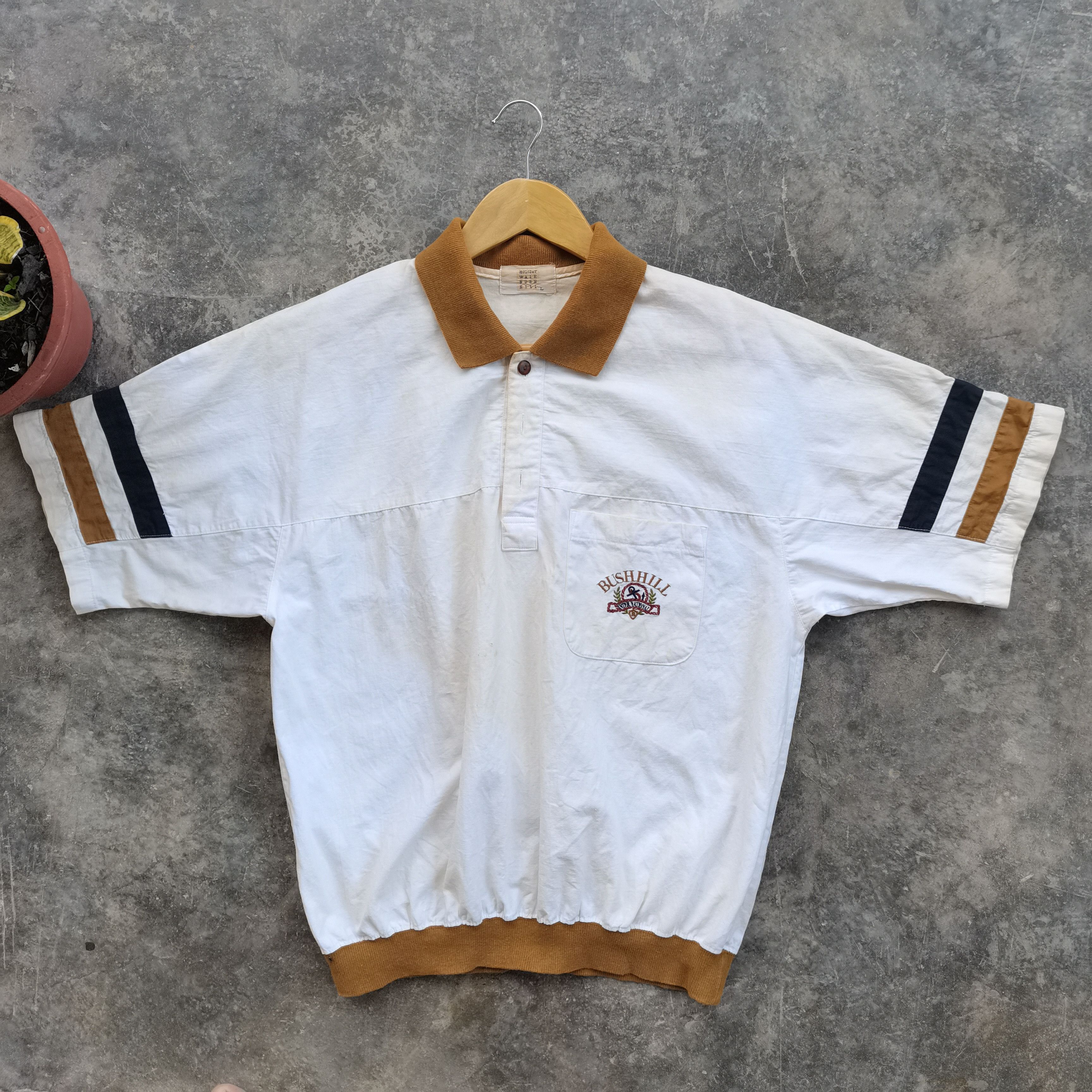 Vintage Crazy Vintage 80s 90s 🔥 BUSH HILL Short Sleeve Polo T-shirt Size US L / EU 52-54 / 3 - 1 Thumbnail