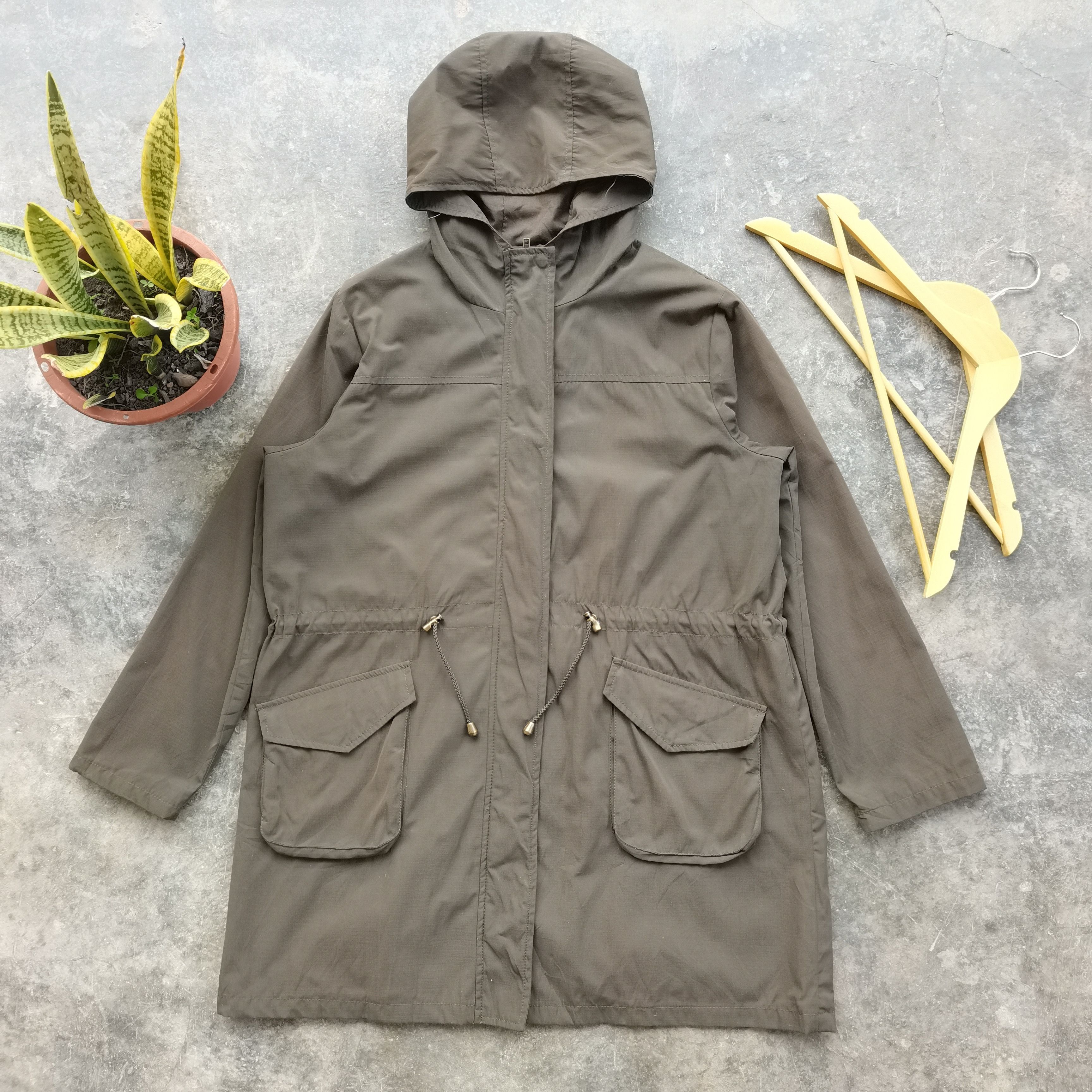 Vintage Japanese Brand Parka Long Jacket With Hoodie