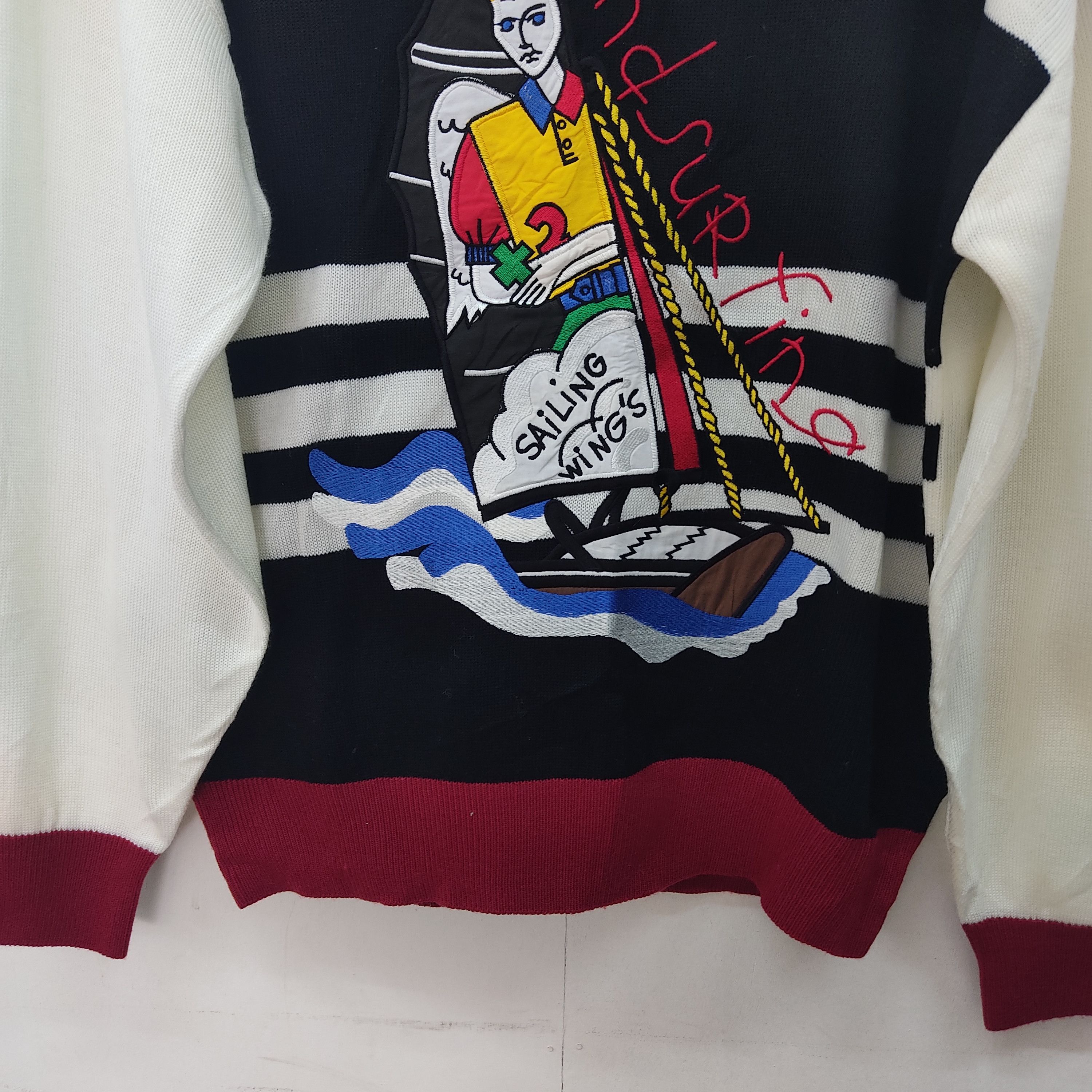 Homespun Knitwear Wind Surfing Jcd Castelbajac Embroidery Knitwear Jumper Size US XL / EU 56 / 4 - 3 Thumbnail