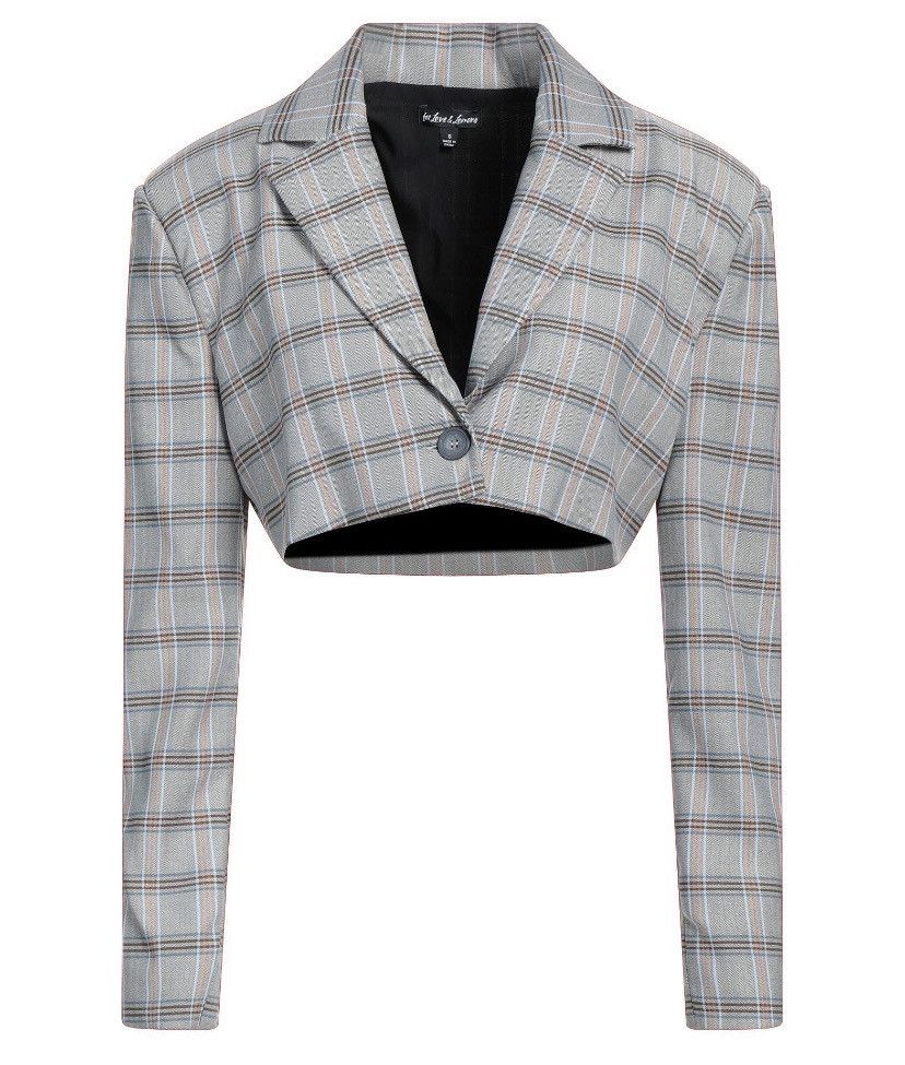 For Love & Lemons Kym Crop Blazer in Grey