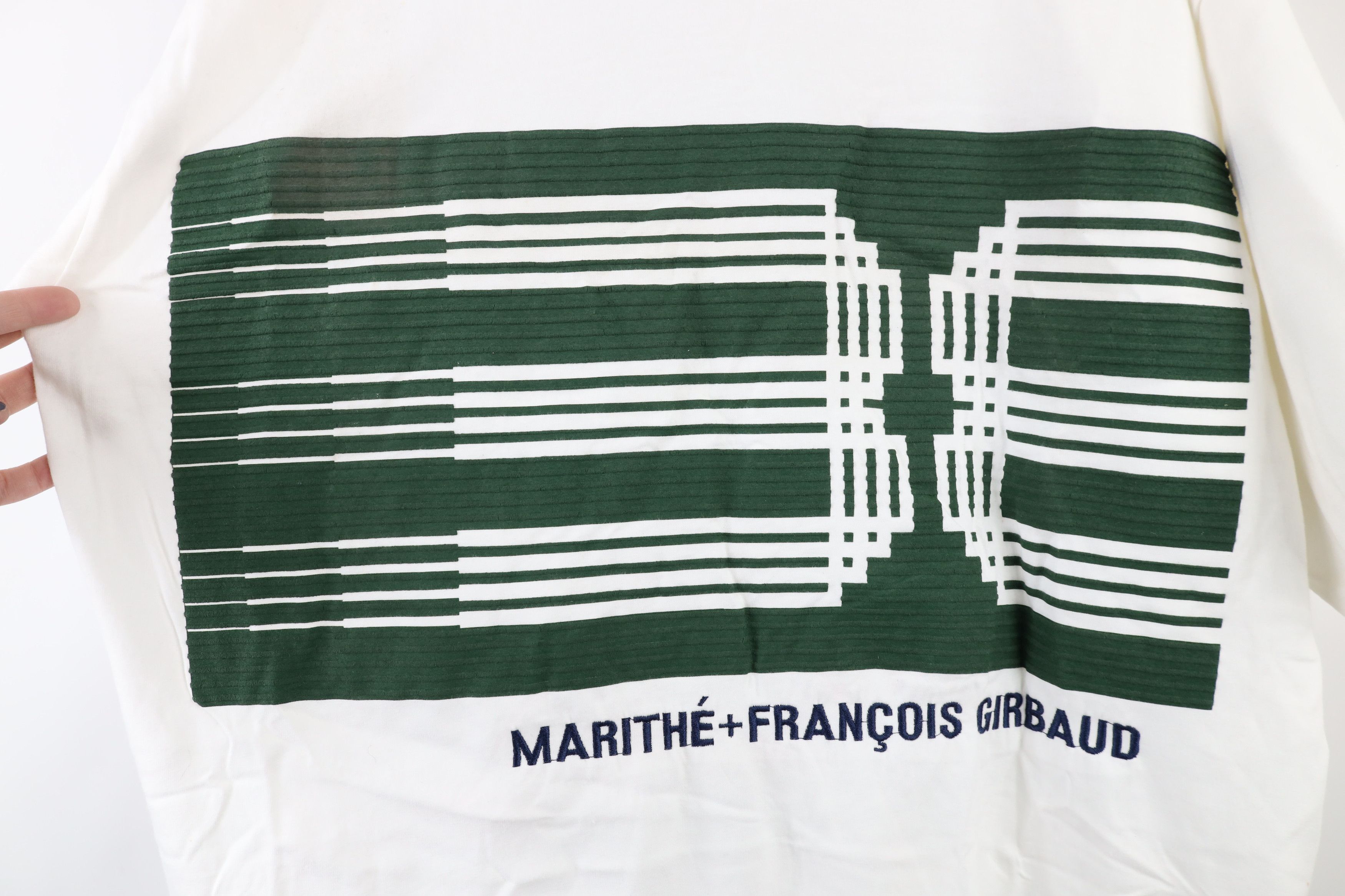 Marithe + Francois Girbaud × Vintage NOS Vintage 90s Marithe Francois Girbaud LCD T-Shirt White Size US XL / EU 56 / 4 - 4 Thumbnail
