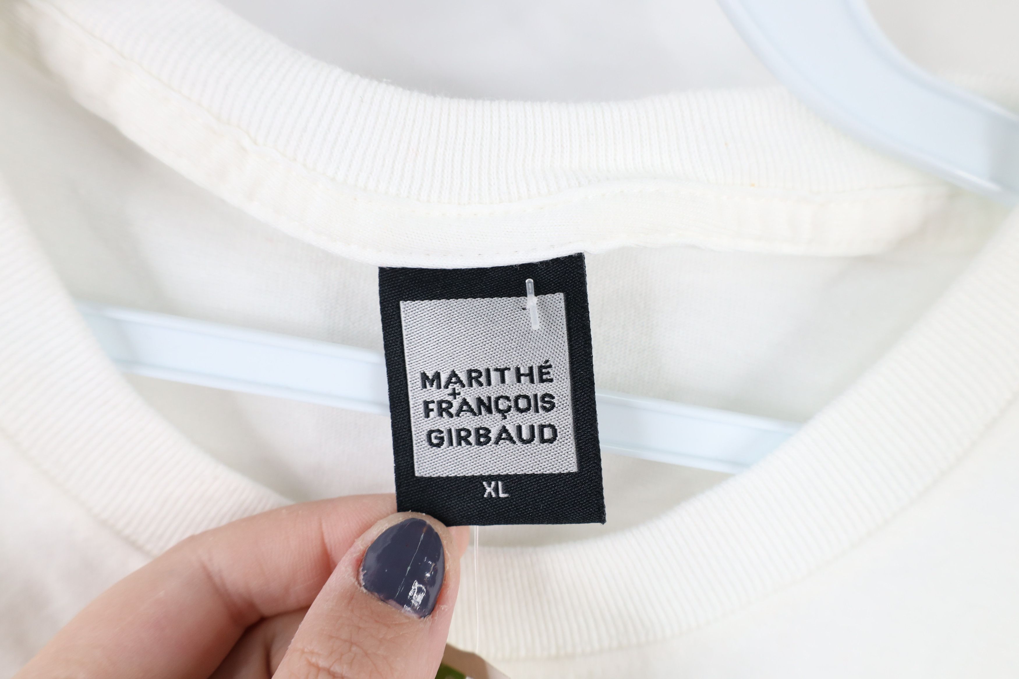 Marithe + Francois Girbaud × Vintage NOS Vintage 90s Marithe Francois Girbaud LCD T-Shirt White Size US XL / EU 56 / 4 - 6 Thumbnail